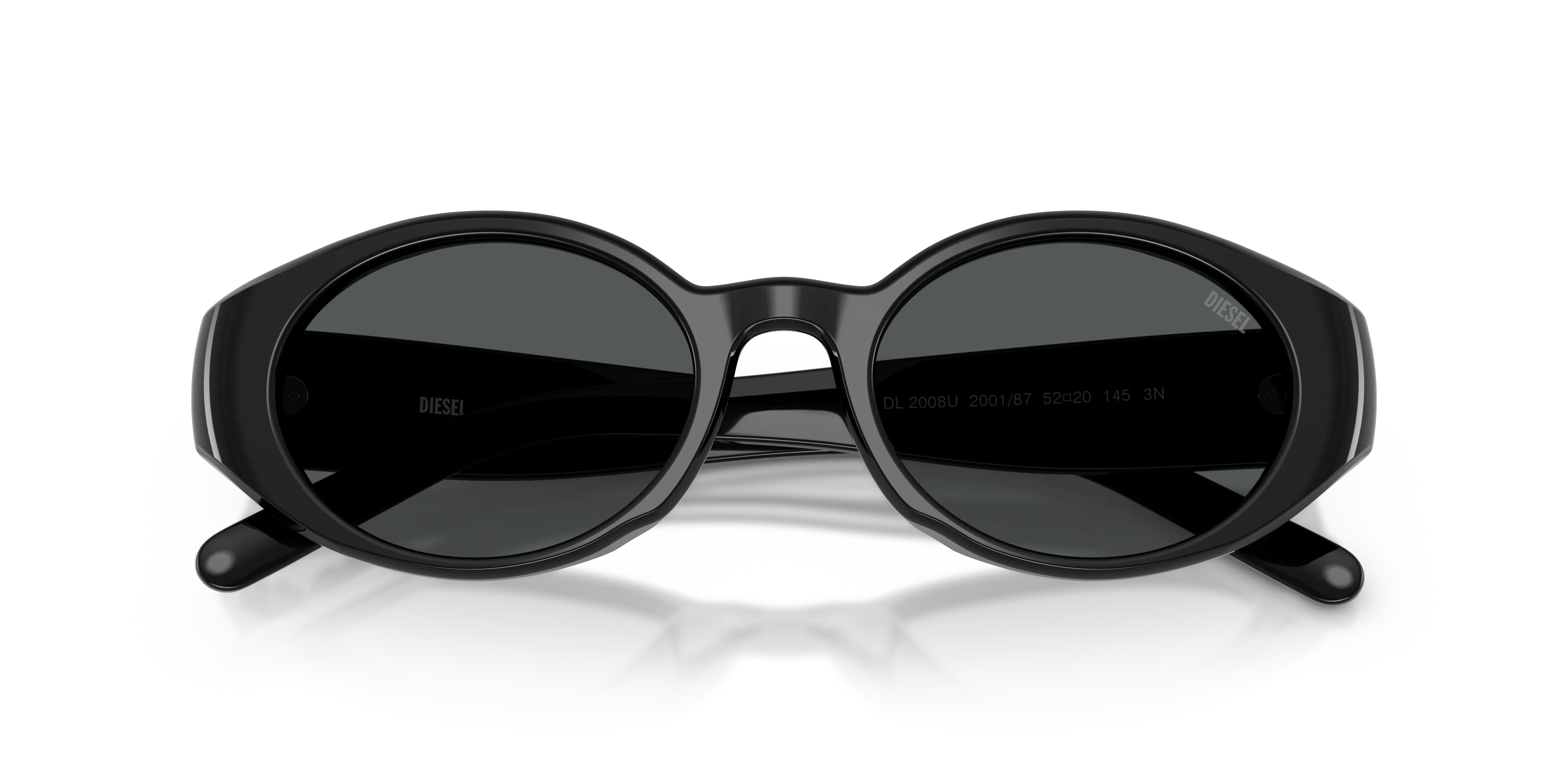DIESEL DL2008U 200187 Occhiali da sole Acetato Nero Nero Rotonda Normale - immagine 2