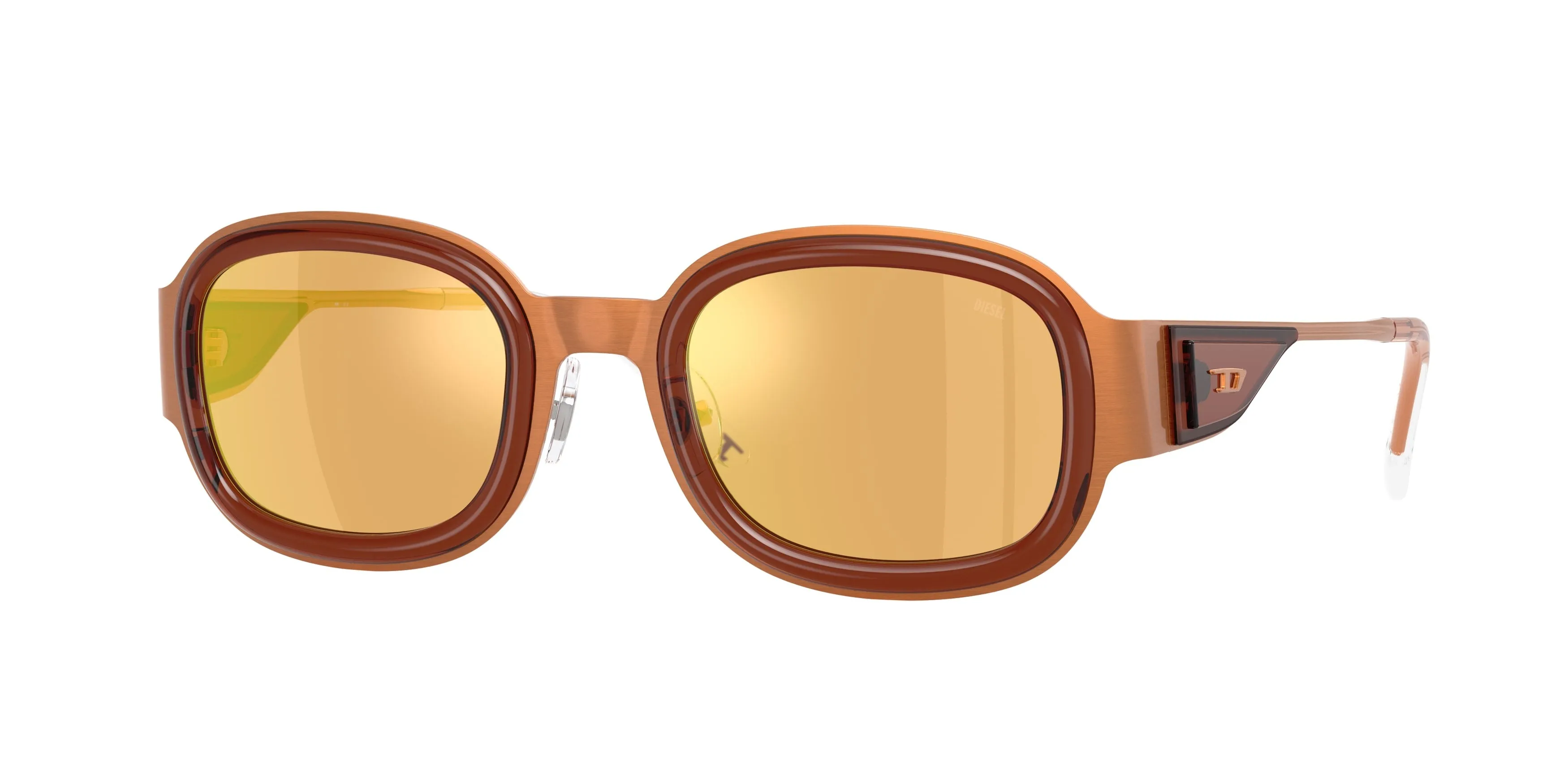 DIESEL DL1020 10467J Occhiali da sole Metallo Arancione Arancione Squadrata Normale - immagine 1