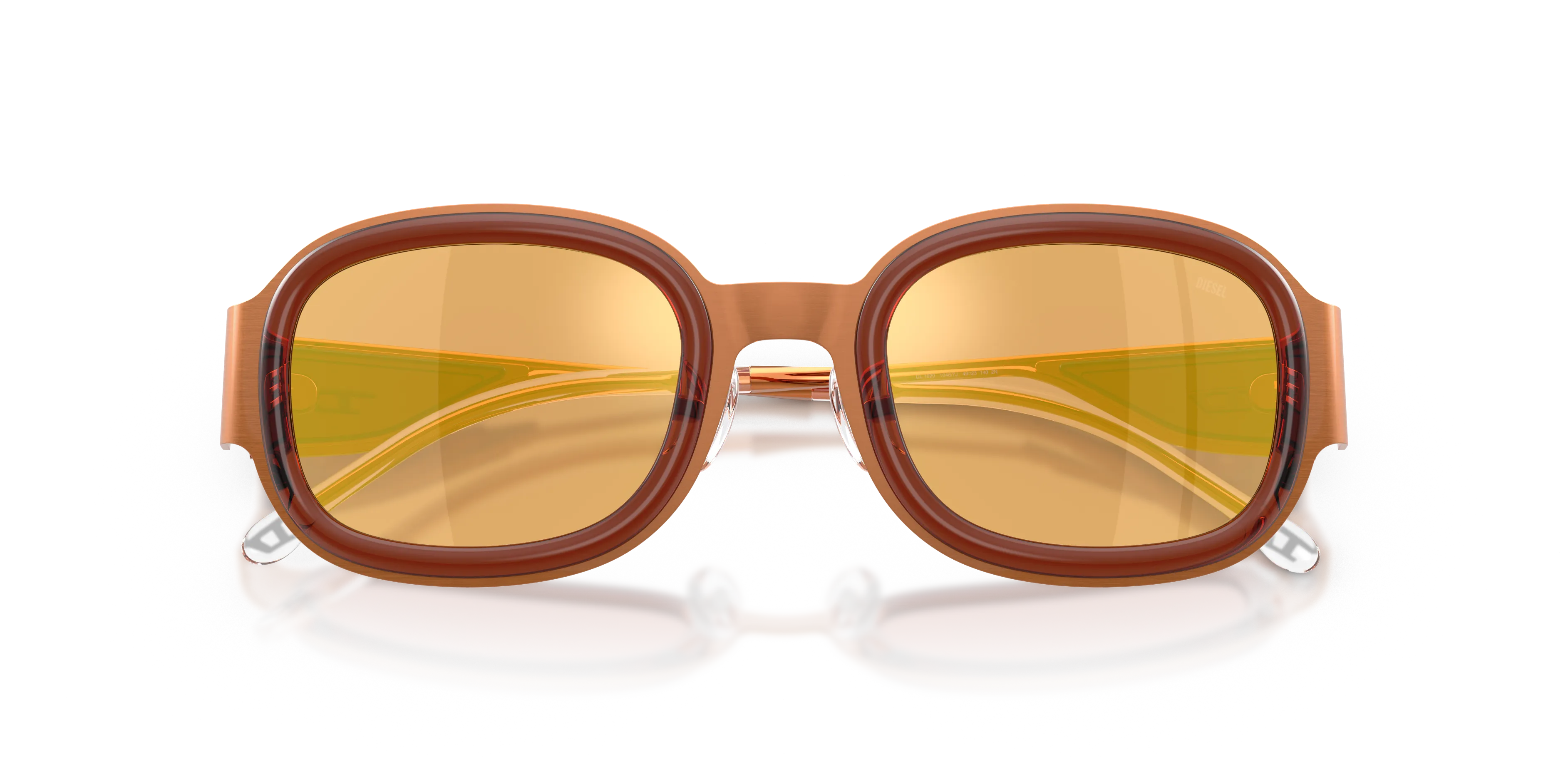 DIESEL DL1020 10467J Occhiali da sole Metallo Arancione Arancione Squadrata Normale - immagine 2