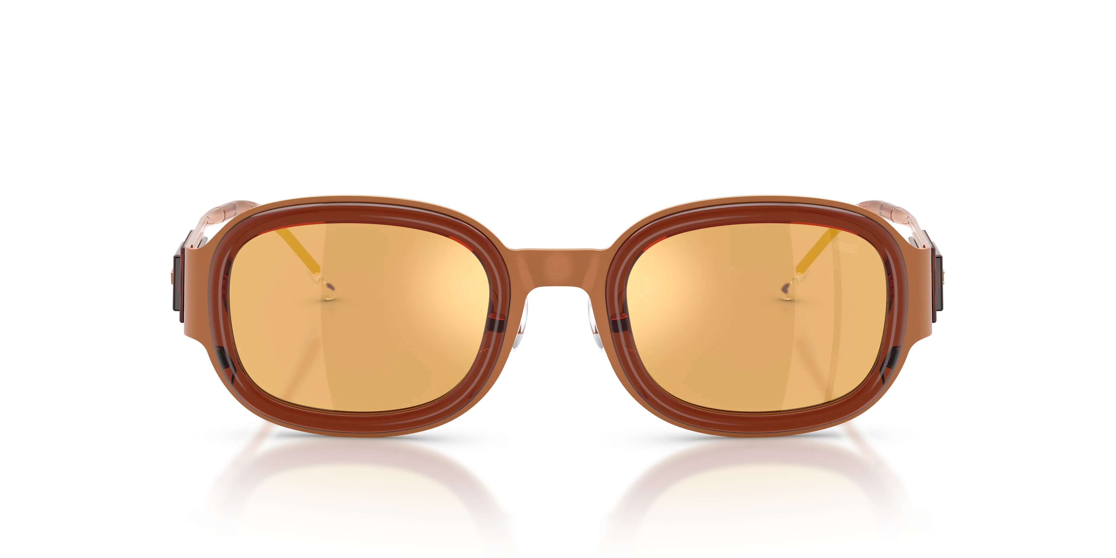 DIESEL DL1020 10467J Occhiali da sole Metallo Arancione Arancione Squadrata Normale - immagine 3