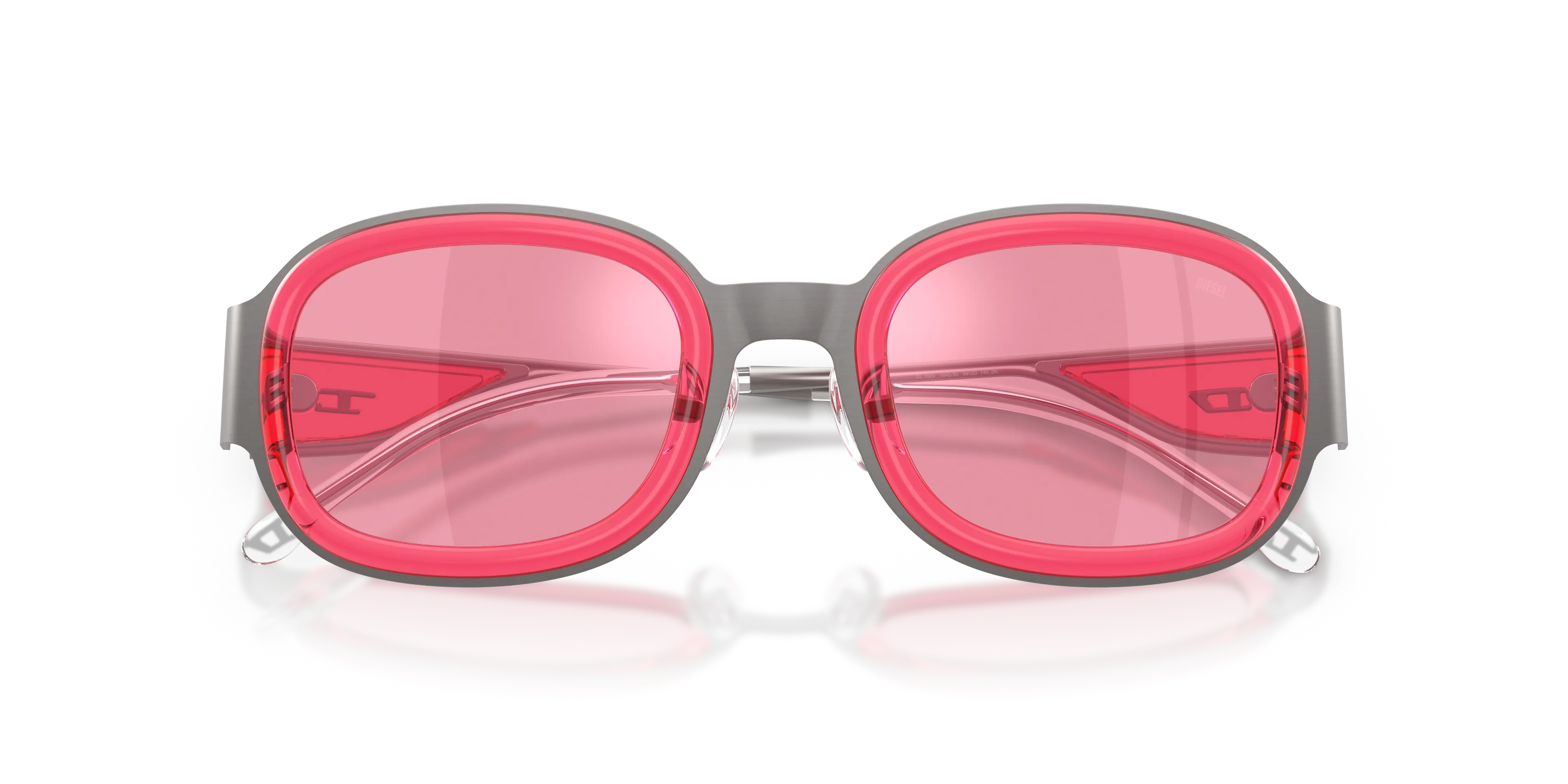 DIESEL DL1020 104530 Occhiali da sole Metallo Grigio Rosa Squadrata Normale - immagine 2