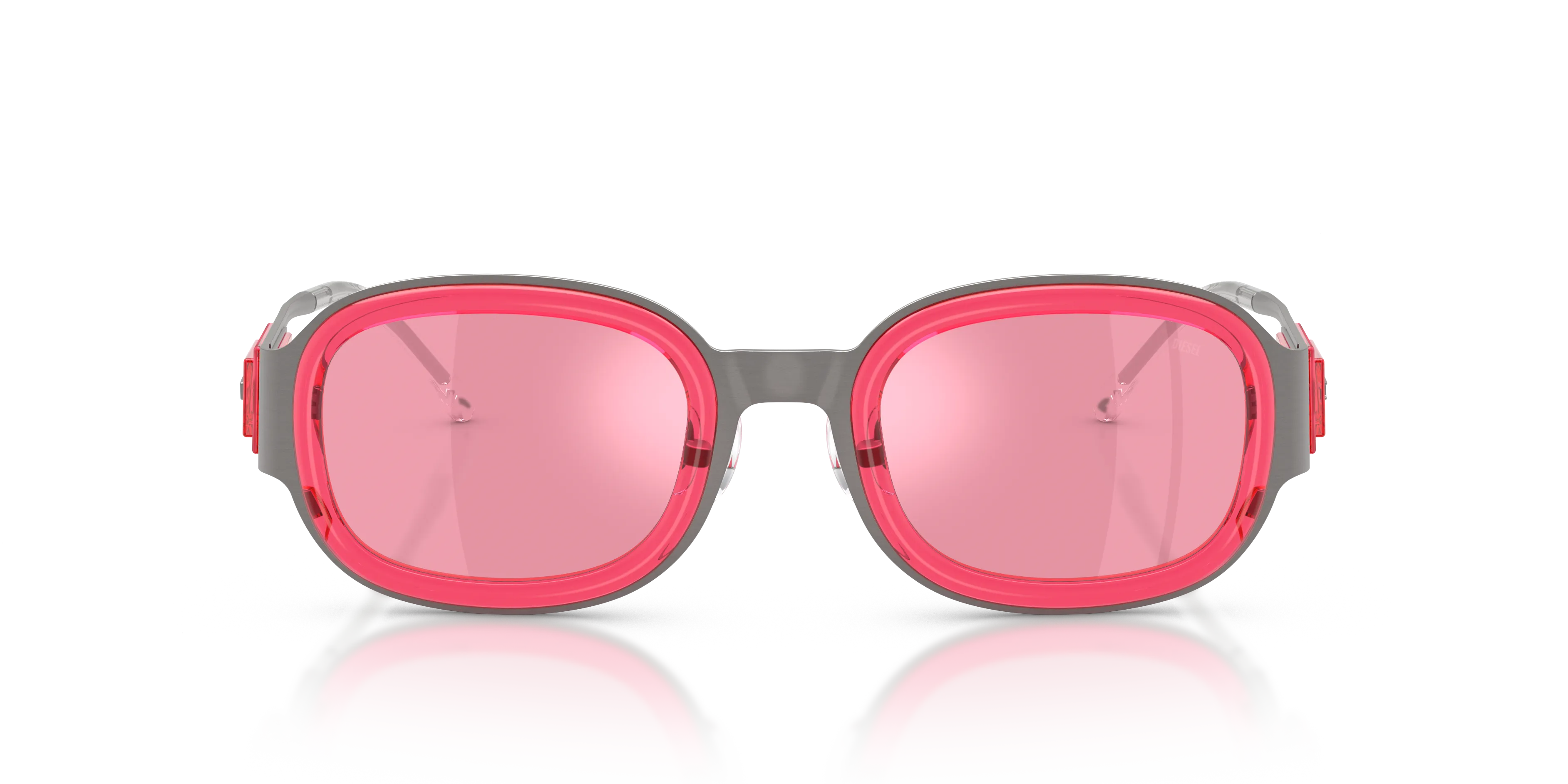 DIESEL DL1020 104530 Occhiali da sole Metallo Grigio Rosa Squadrata Normale - immagine 3