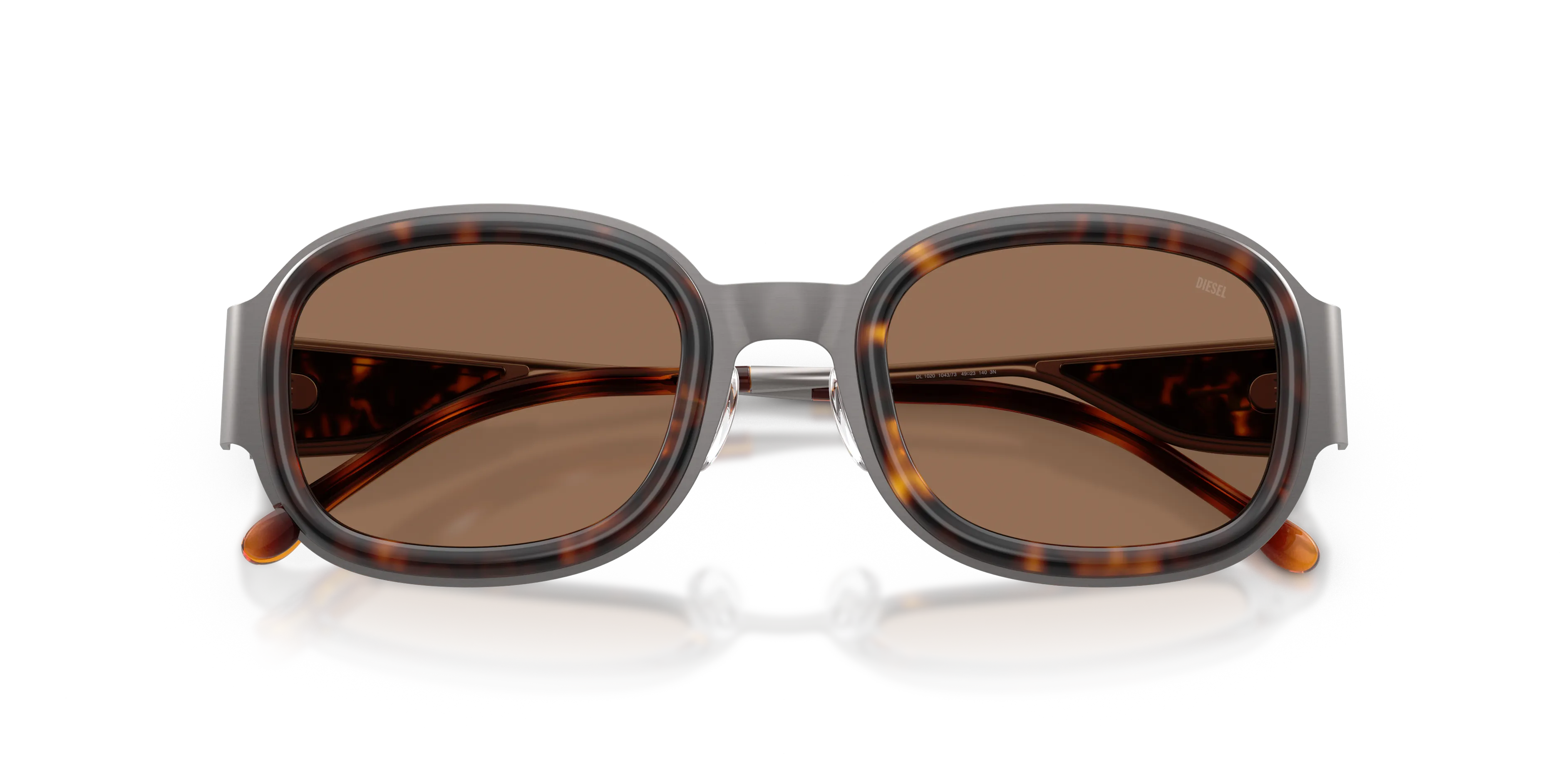 DIESEL DL1020 104373 Occhiali da sole Metallo Grigio Marrone Squadrata Normale - immagine 2