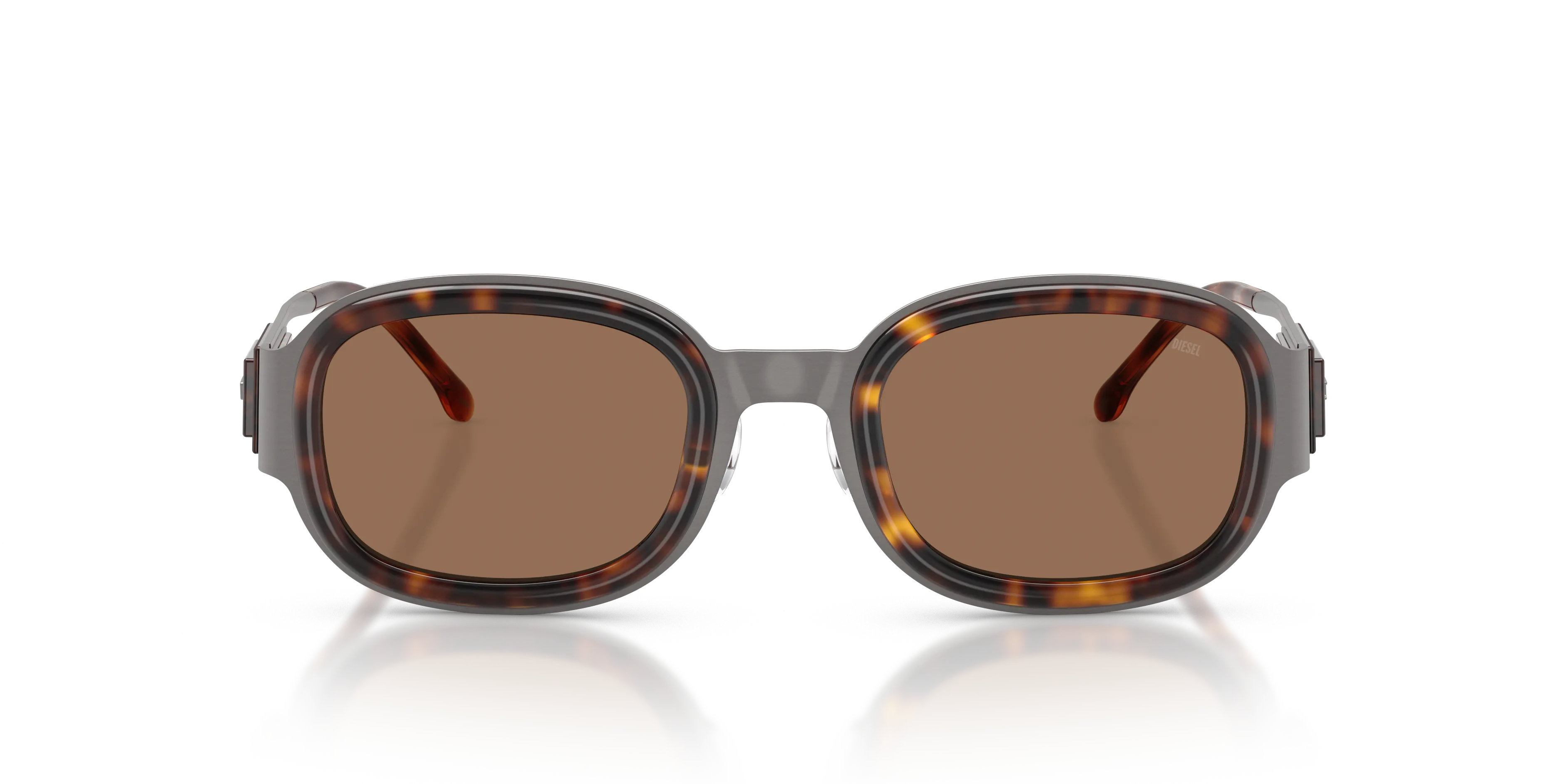 DIESEL DL1020 104373 Occhiali da sole Metallo Grigio Marrone Squadrata Normale - immagine 3
