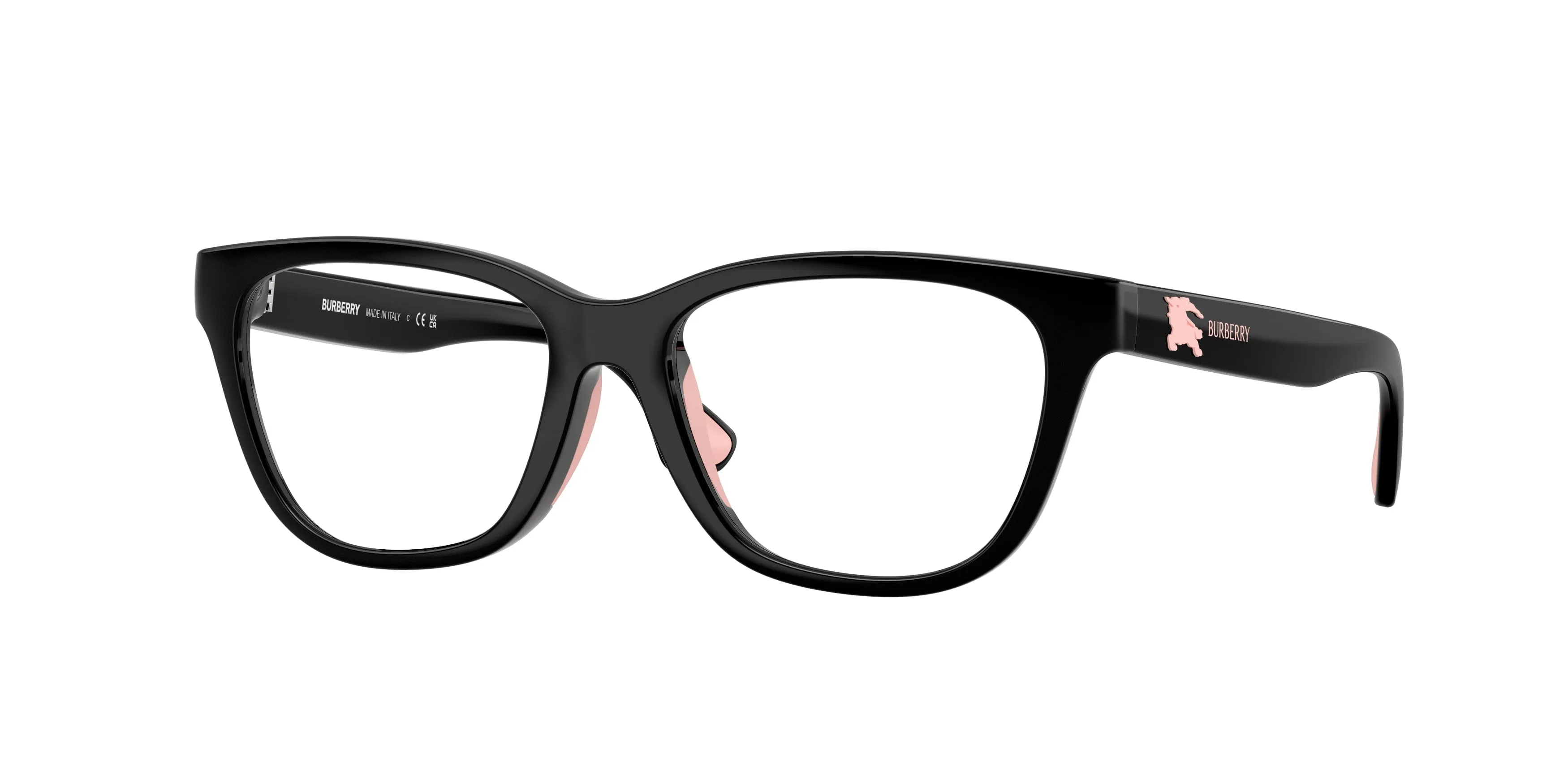 Burberry JB2020U 3001 Montature da vista bambino Iniettato Nero Trasparente Cat Eye Normale - immagine 1