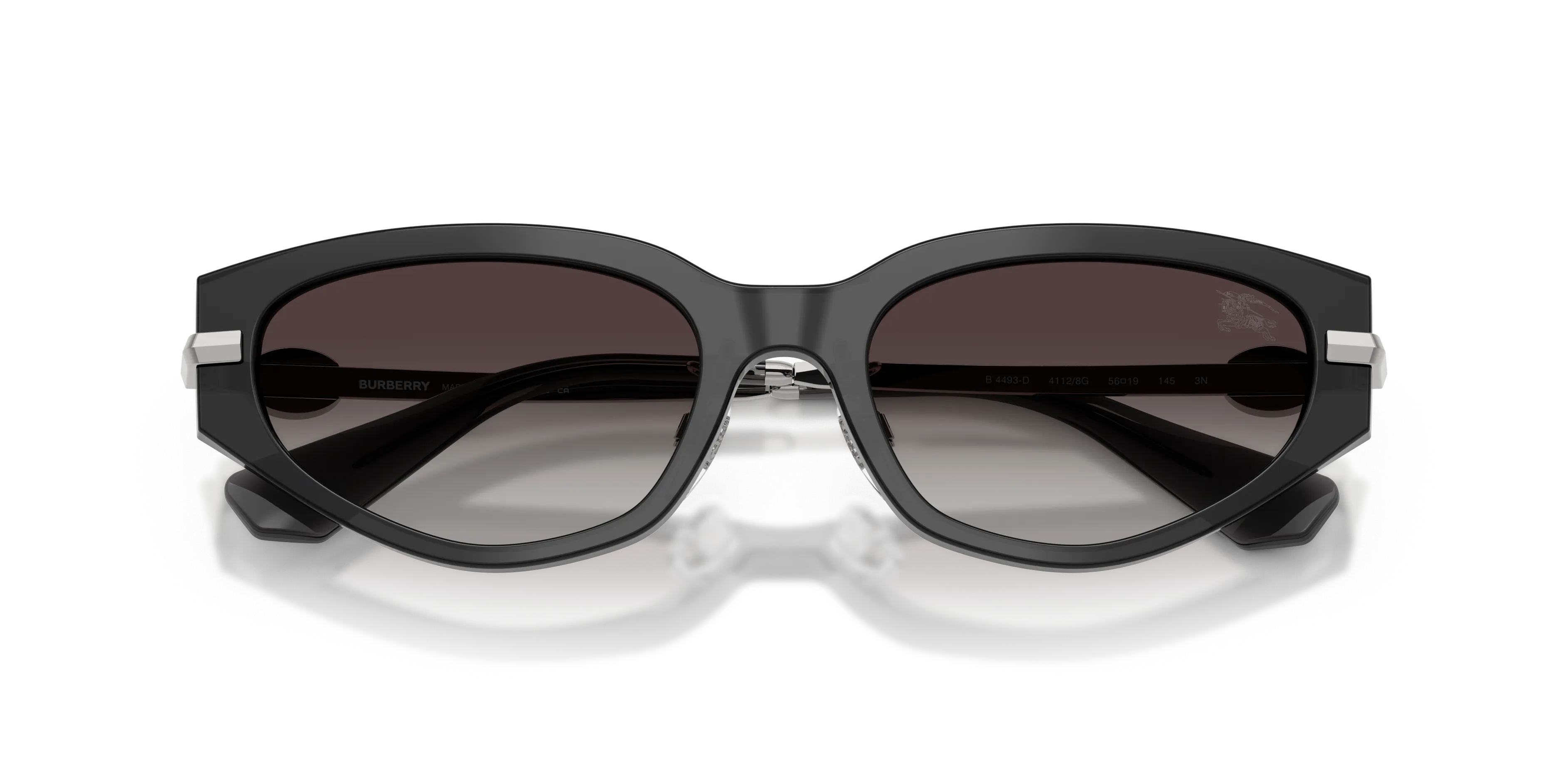 Burberry BE4493D 41128G Occhiali da sole Acetato Grigio Grigio Geometrica Normale Sfumato - immagine 2
