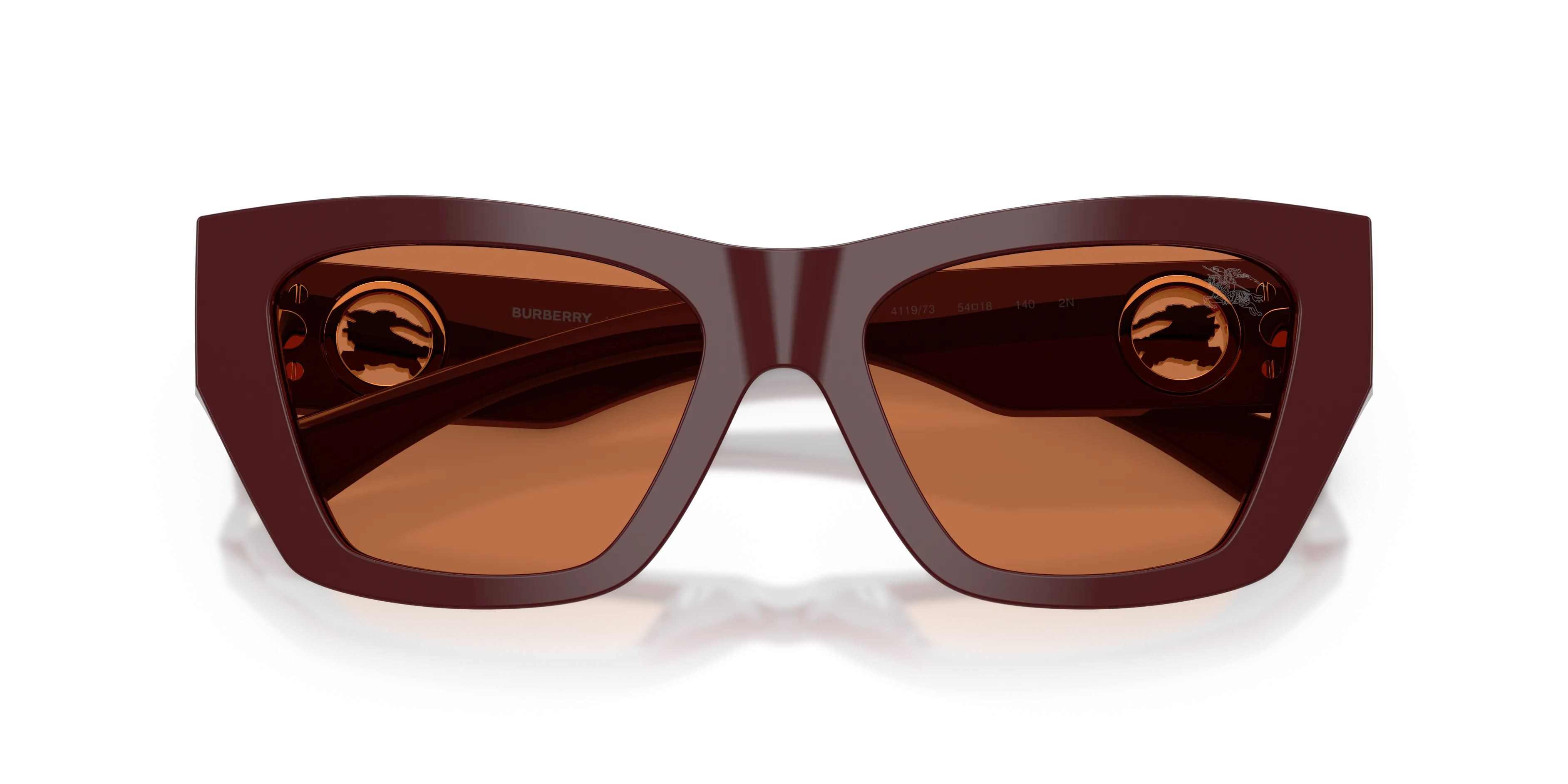 Burberry BE4492 411973 Occhiali da sole Acetato Rosso Marrone Cat Eye Normale - immagine 2