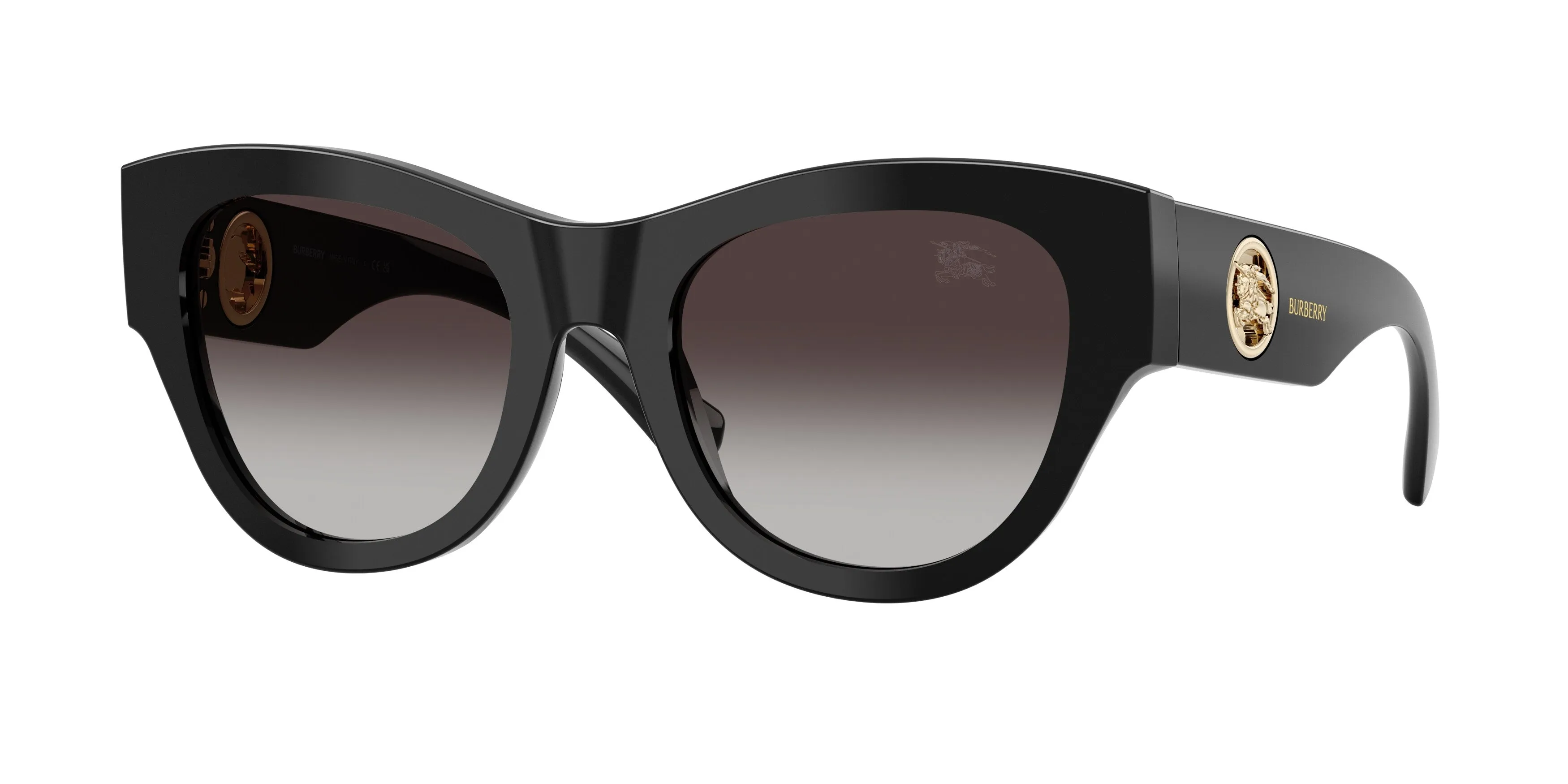 Burberry BE4491 30018G Occhiali da sole Acetato Nero Grigio Rotonda Normale Sfumato - immagine 1