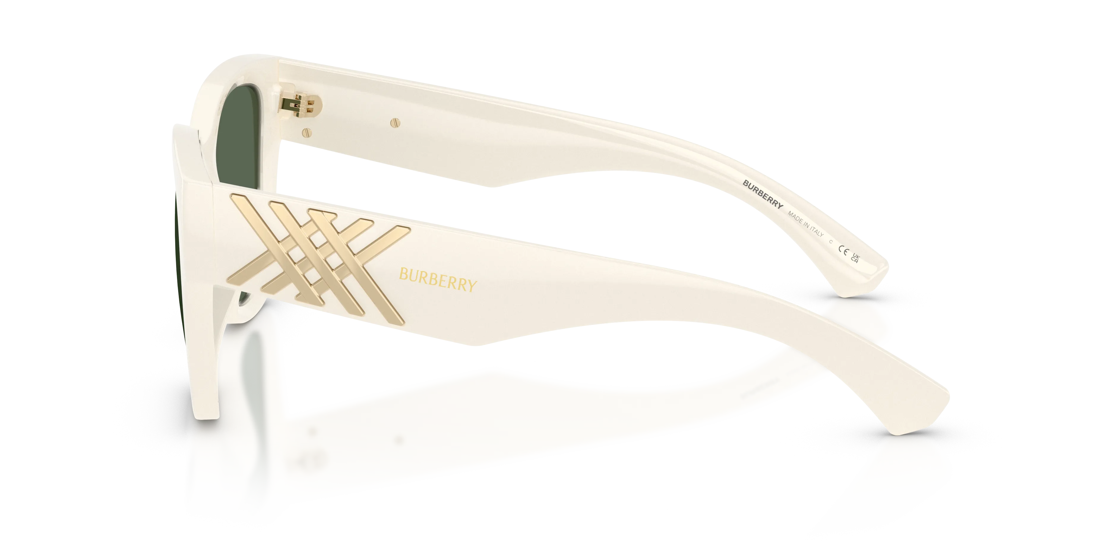 Burberry BE4489U 421871 Occhiali da sole Iniettato Bianco Verde Squadrata Normale - immagine 4