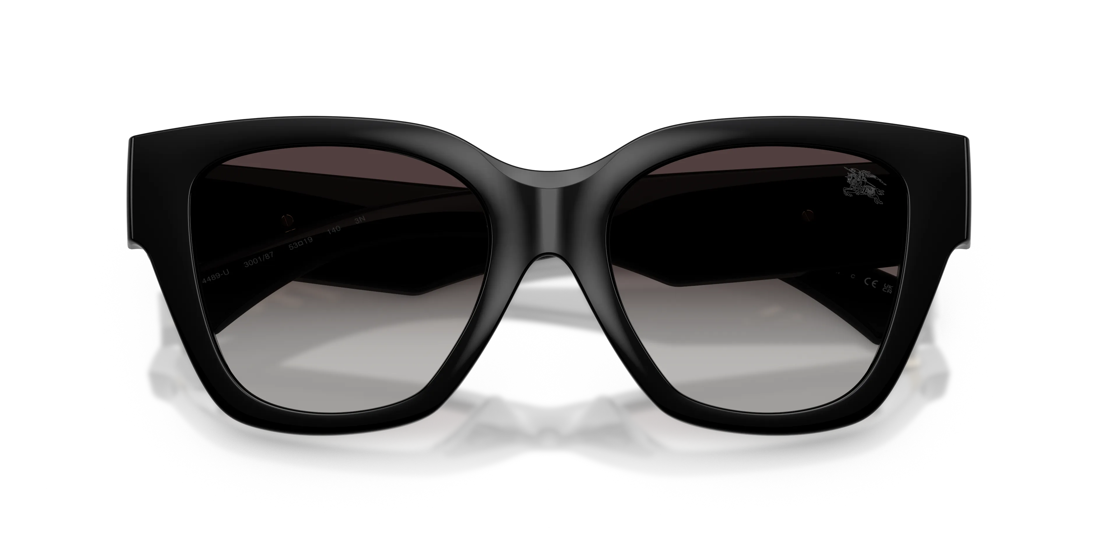 Burberry BE4489U 300187 Occhiali da sole Iniettato Nero Grigio Squadrata Normale Sfumato - immagine 2