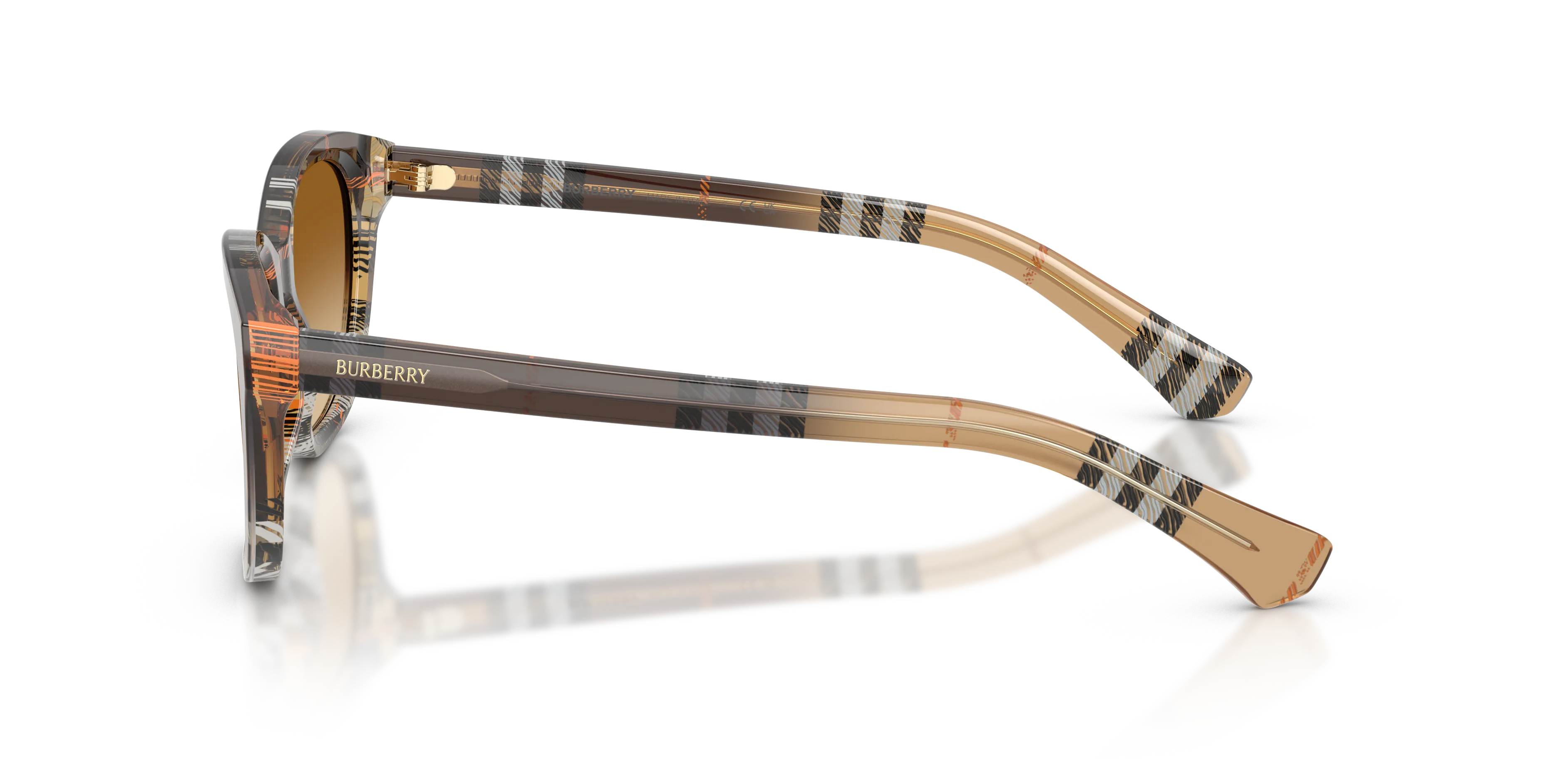 Burberry BE4486 420213 Occhiali da sole Acetato Marrone Marrone Squadrata Normale Sfumato - immagine 4