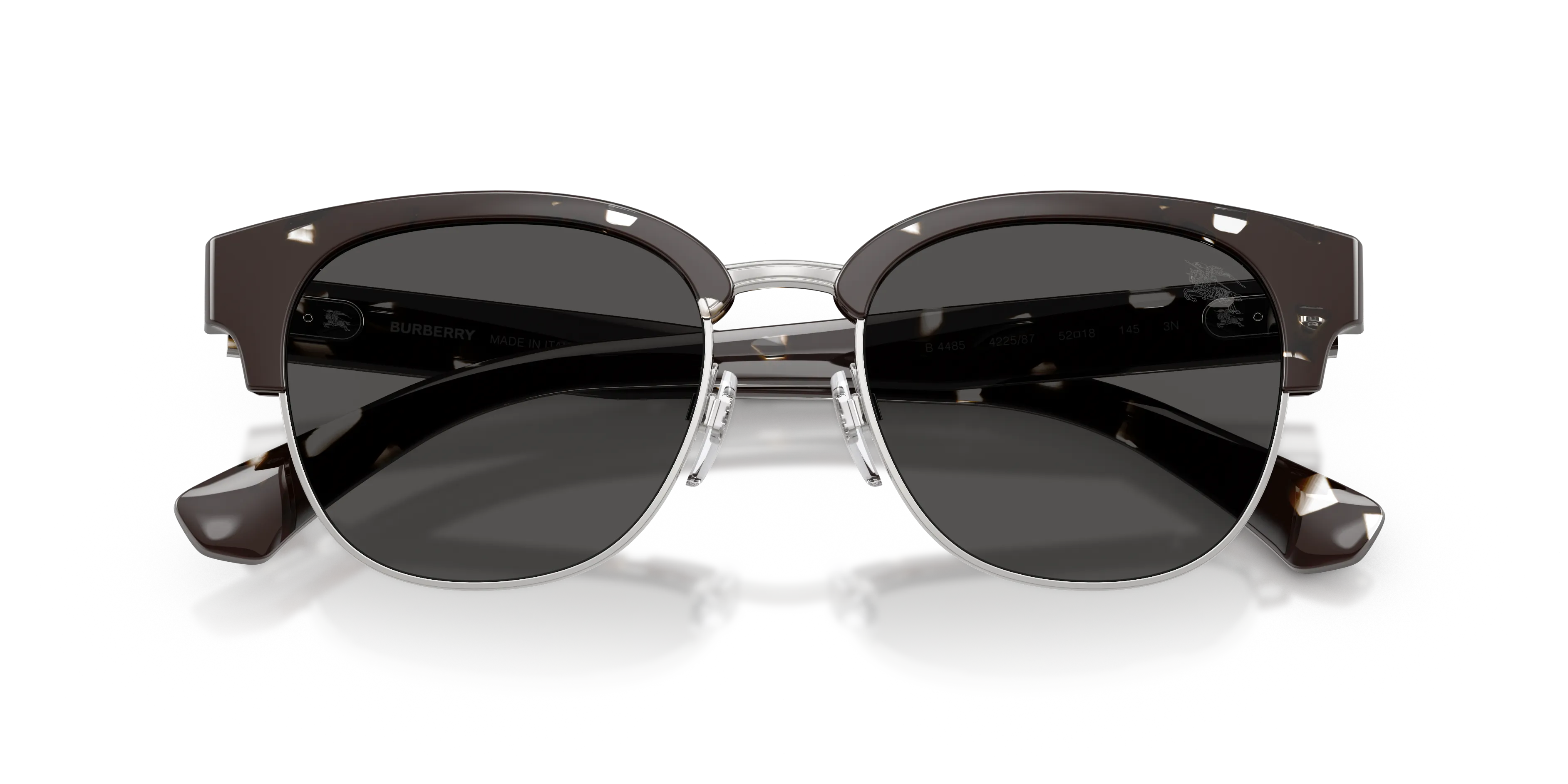 Burberry BE4485 422587 Occhiali da sole Iniettato Nero Grigio Rotonda Normale - immagine 2