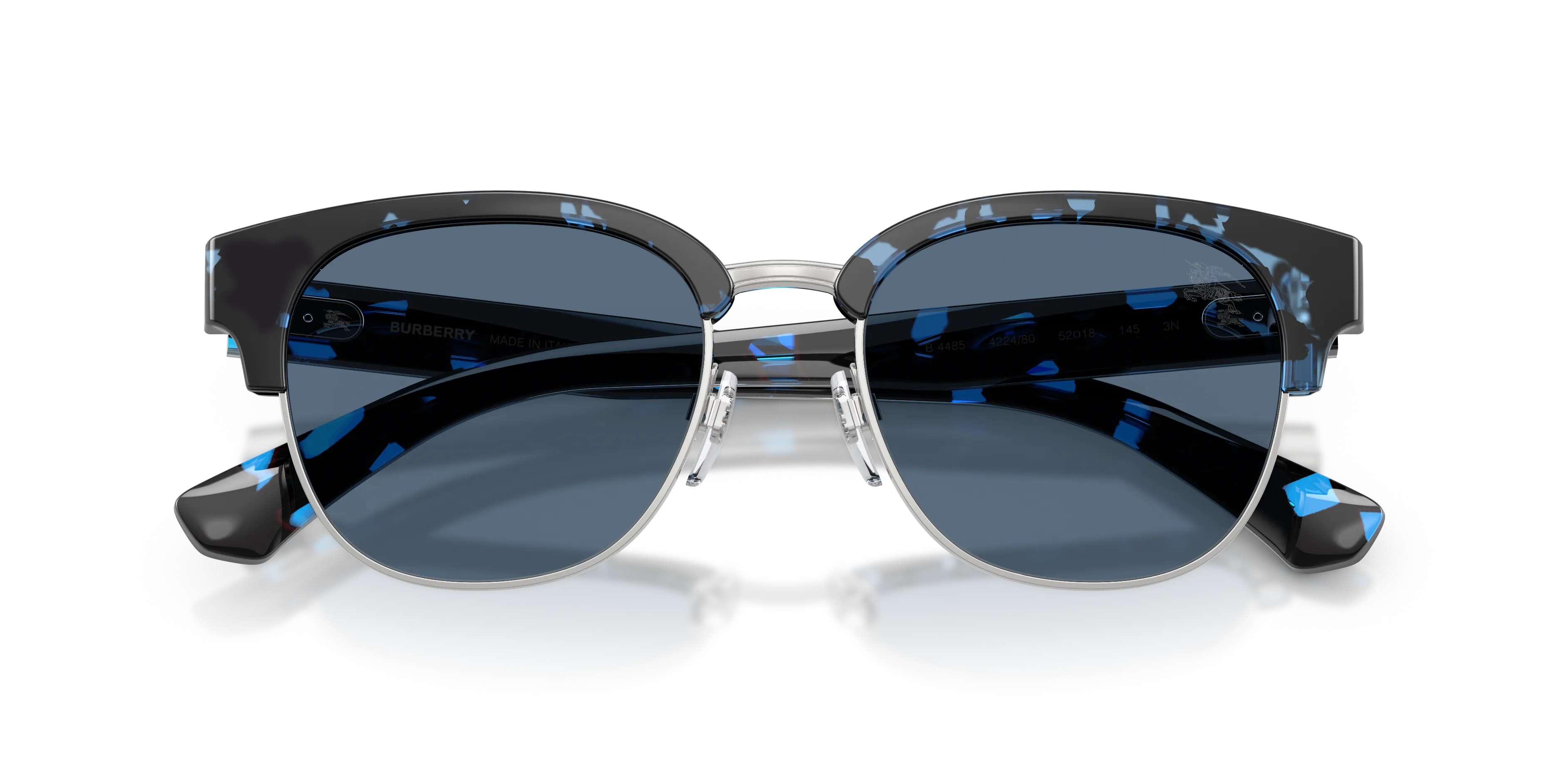 Burberry BE4485 422480 Occhiali da sole Iniettato Blu Blu Rotonda Normale - immagine 2