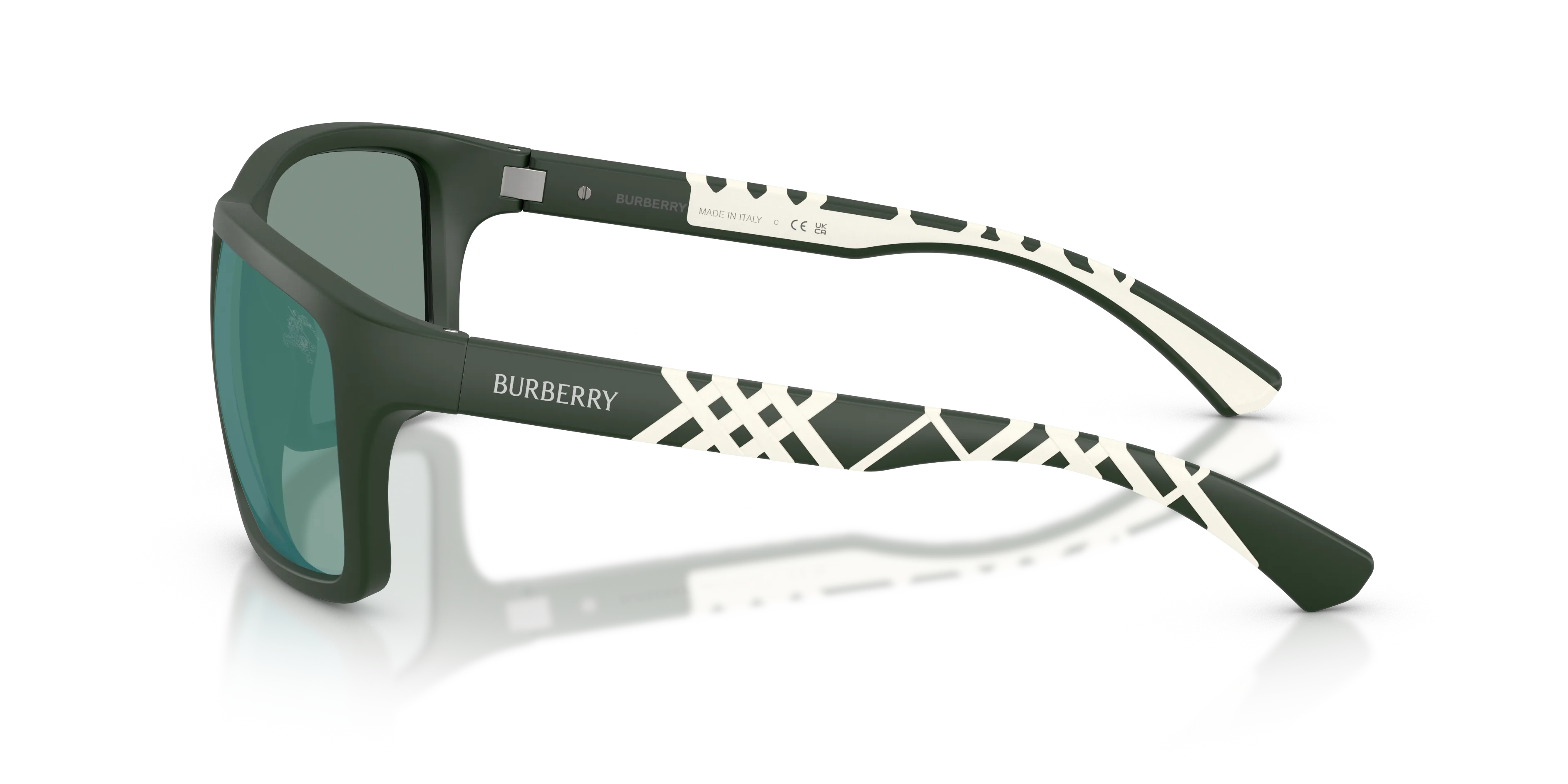 Burberry BE4483 42326R Occhiali da sole Iniettato Verde Verde Squadrata Normale - immagine 4