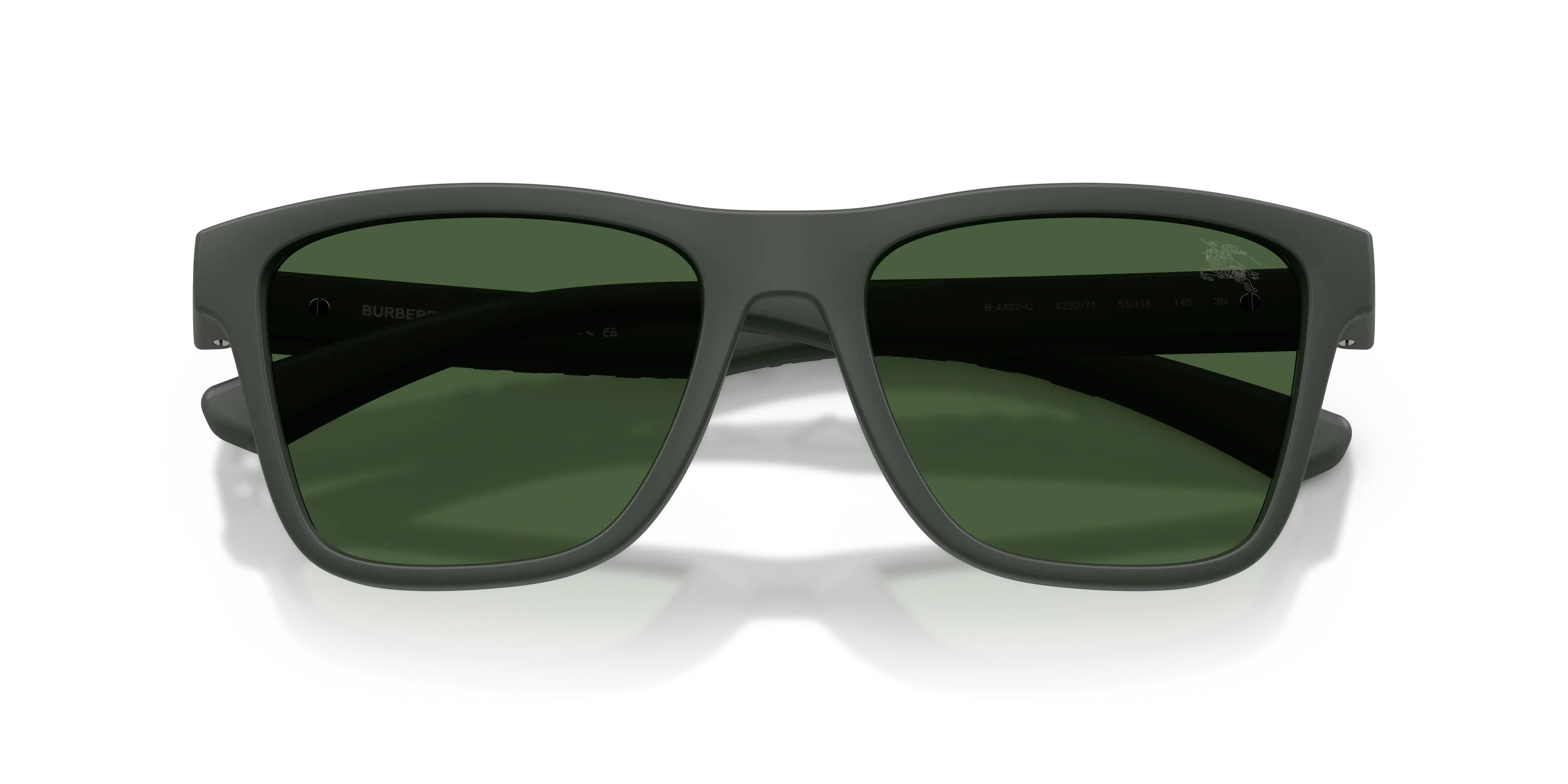 Burberry BE4482U 423271 Occhiali da sole Iniettato Verde Verde Squadrata Normale - immagine 2