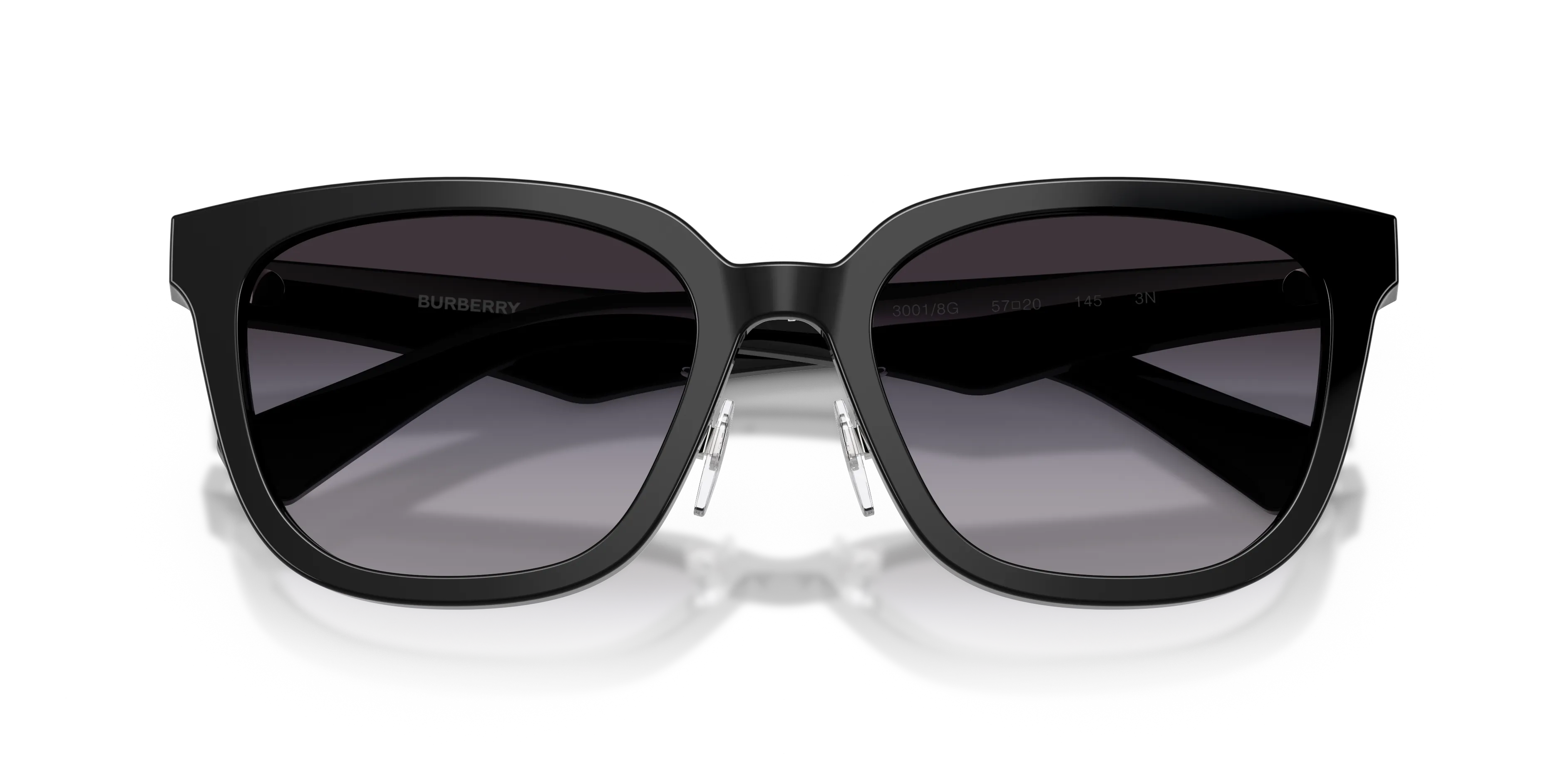 Burberry BE4446D 30018G Occhiali da sole Acetato Nero Grigio Squadrata Normale Sfumato - immagine 2