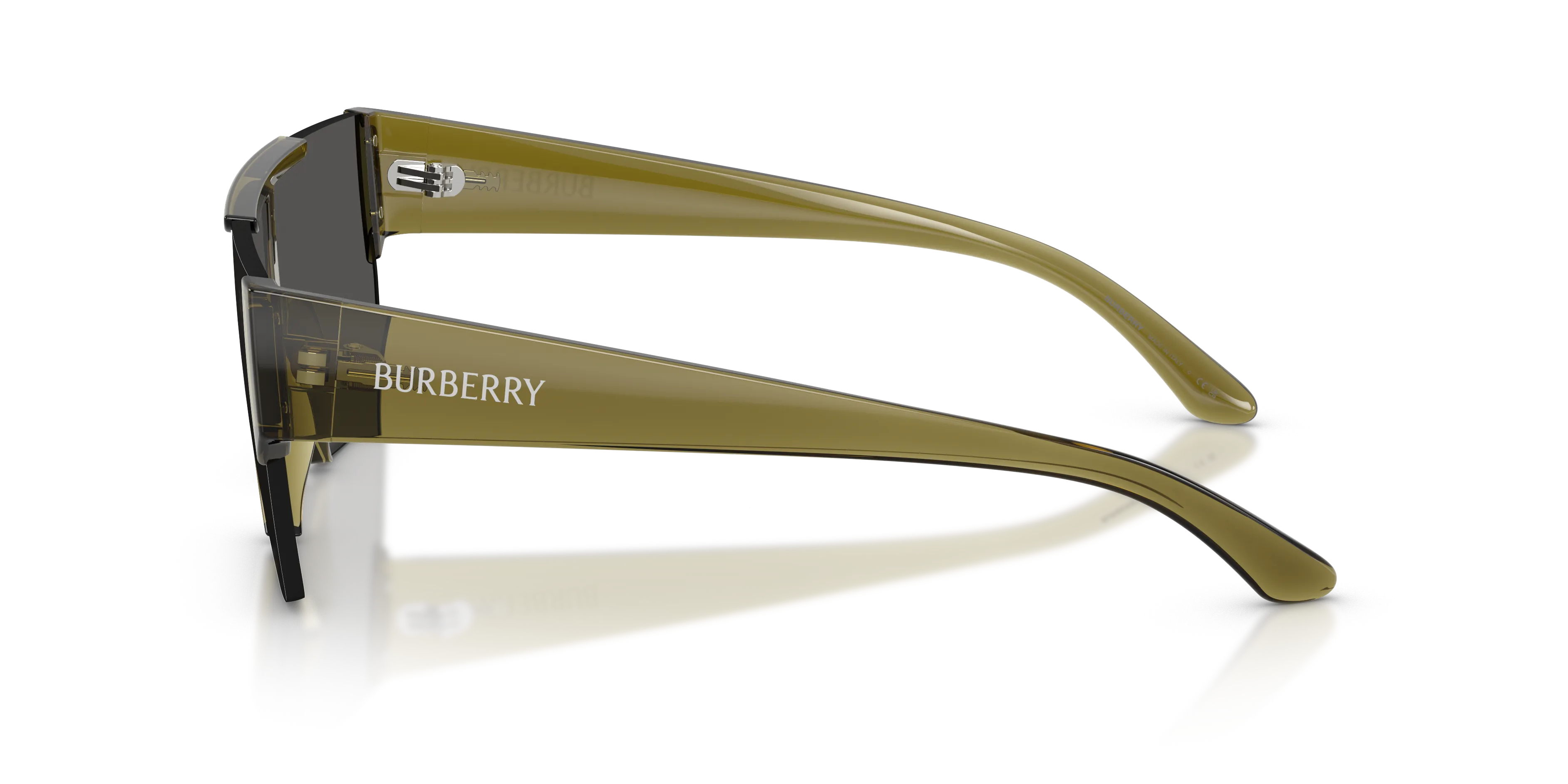 Burberry BE4291 424687 Occhiali da sole Nylon Verde Grigio Squadrata Normale - immagine 4