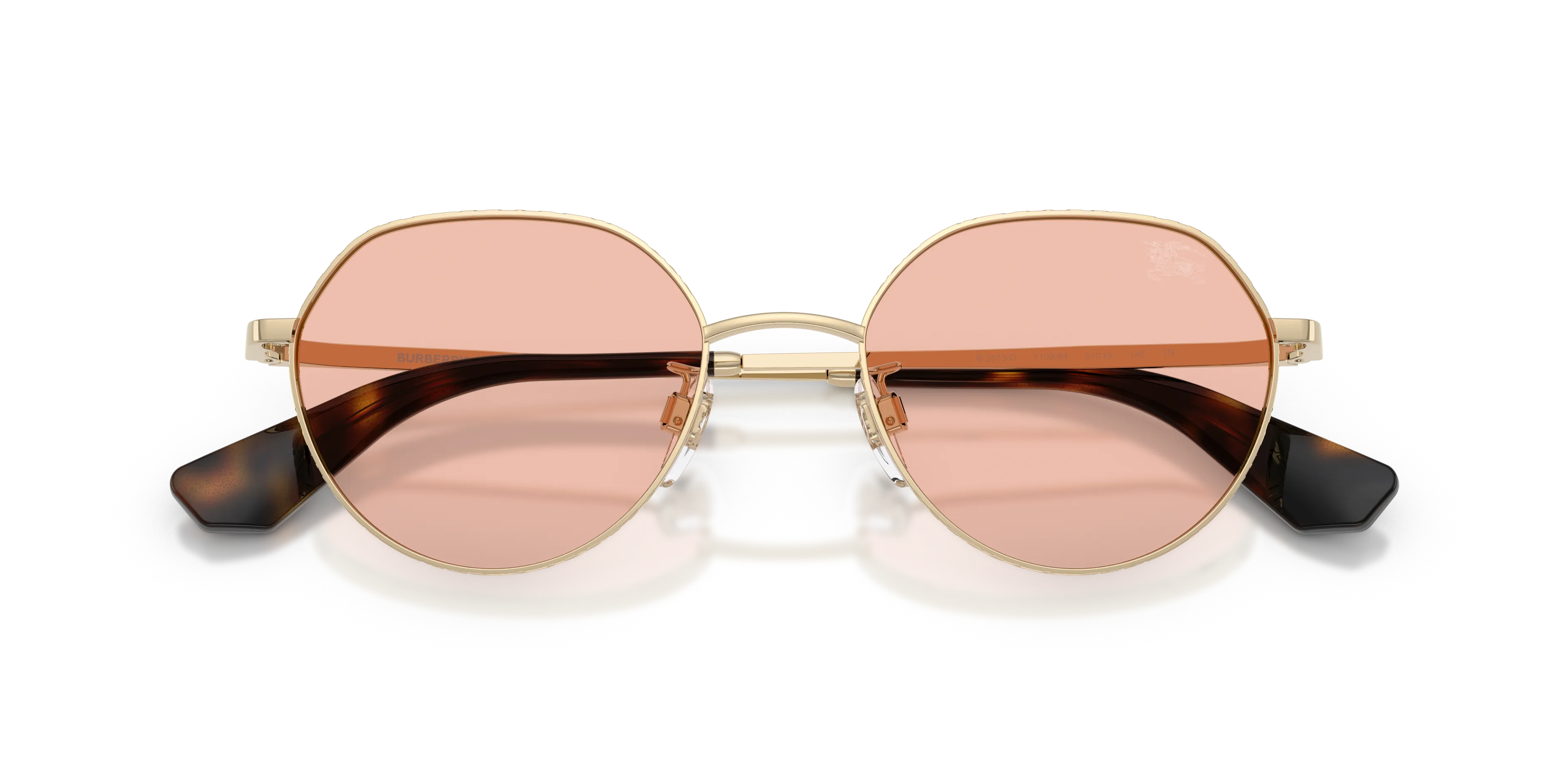 Burberry BE3173D 110984 Occhiali da sole Metallo Oro Rosa Rotonda Normale - immagine 2