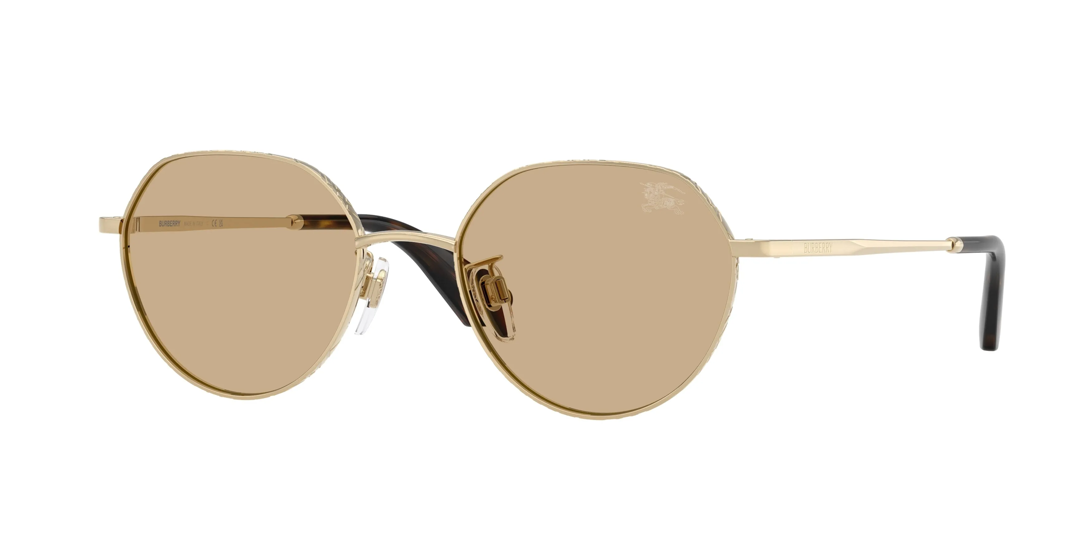 Burberry BE3173D 110973 Occhiali da sole Metallo Oro Marrone Rotonda Normale - immagine 1