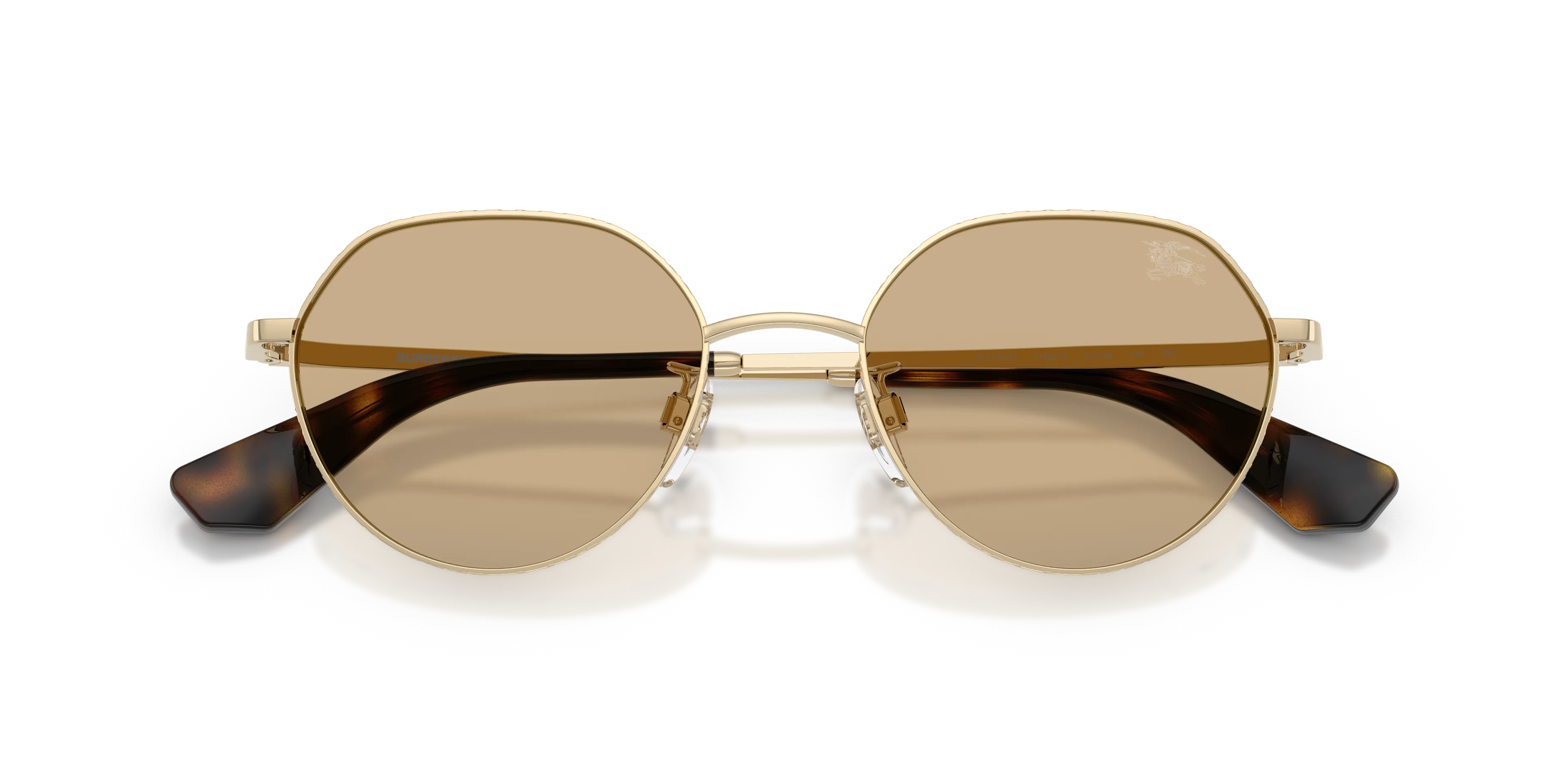 Burberry BE3173D 110973 Occhiali da sole Metallo Oro Marrone Rotonda Normale - immagine 2