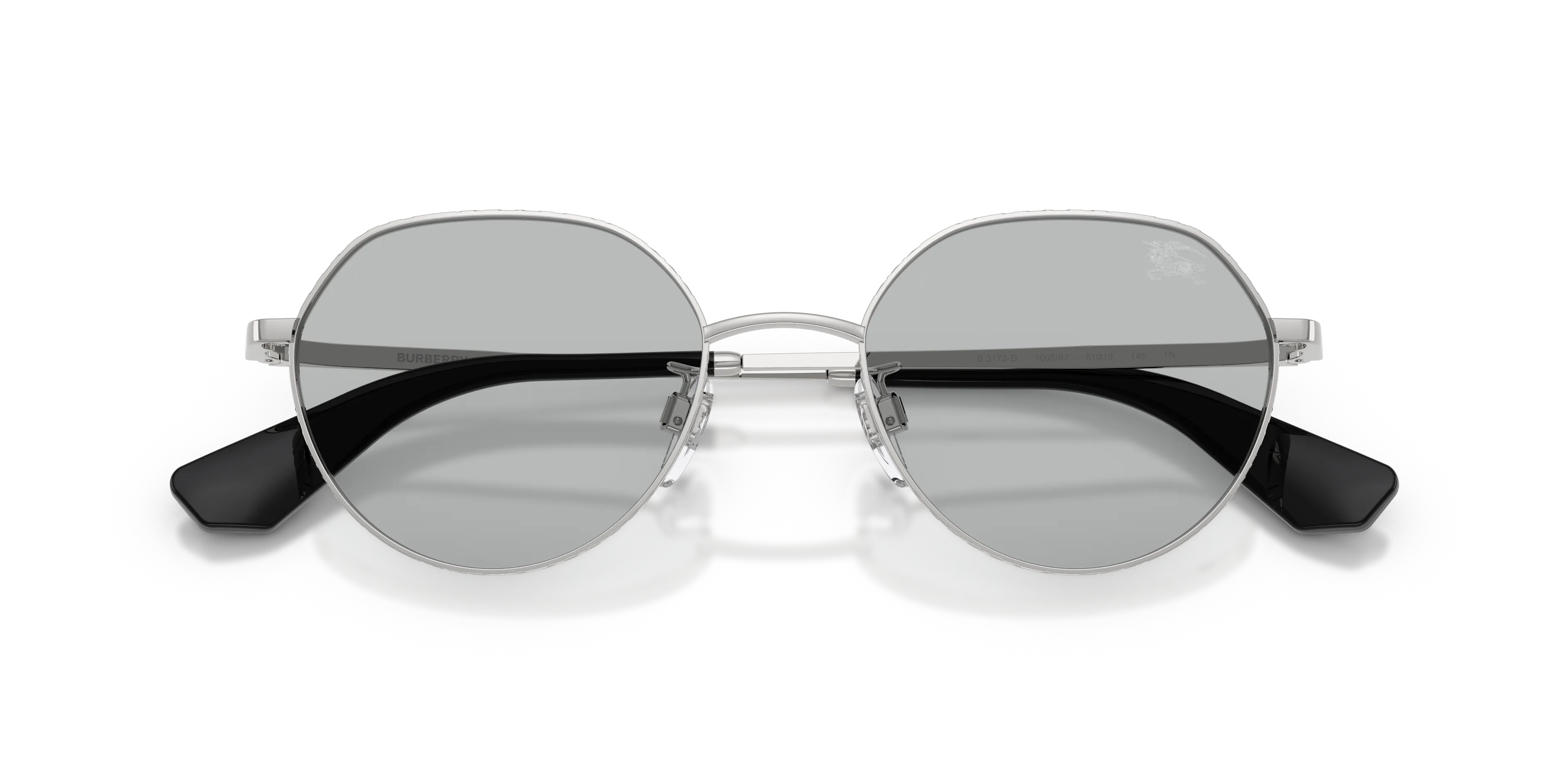 Burberry BE3173D 100587 Occhiali da sole Metallo Argento Grigio Rotonda Normale - immagine 2