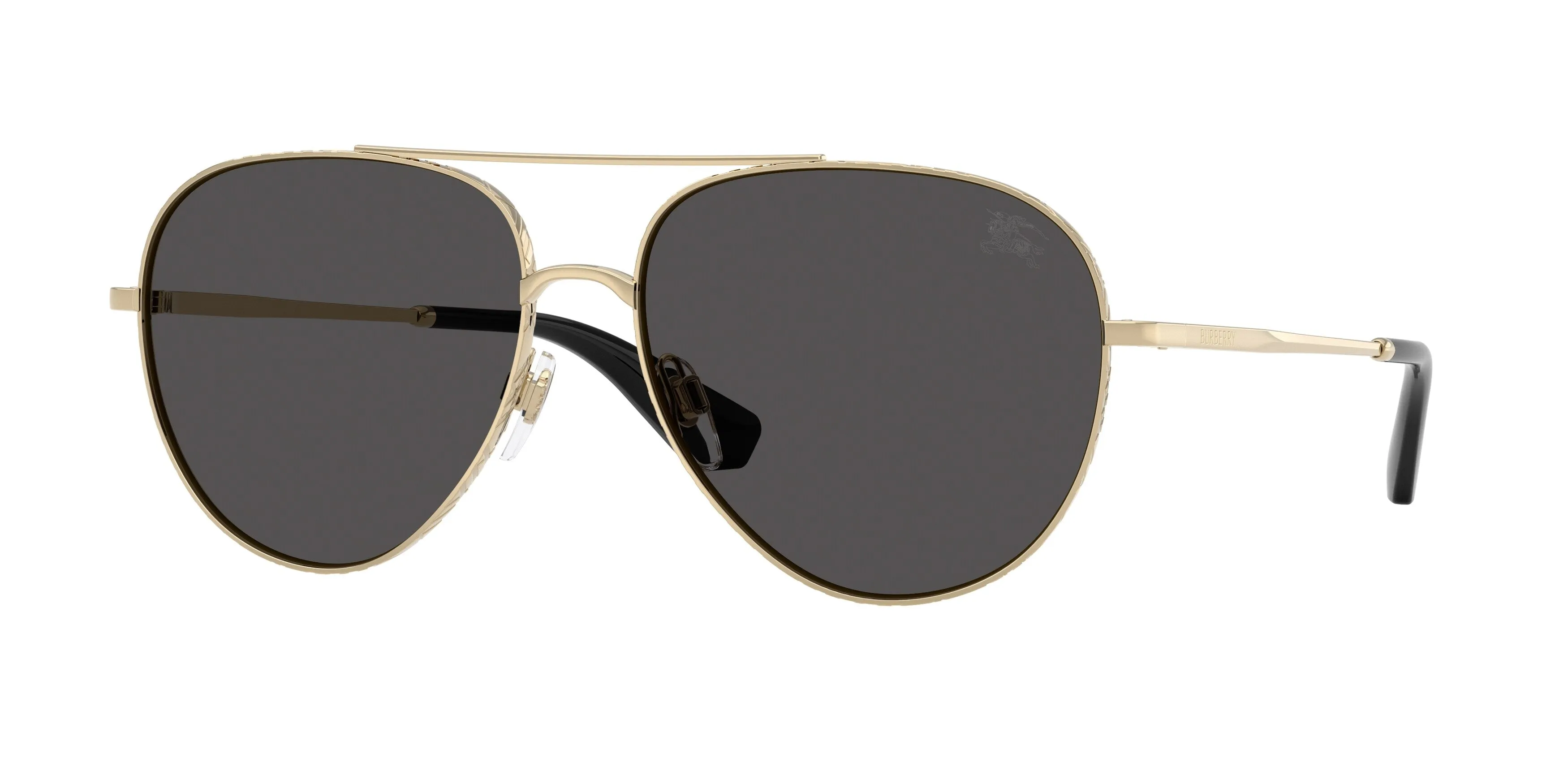 Burberry BE3172 110987 Occhiali da sole Metallo Oro Grigio Pilot Normale - immagine 1