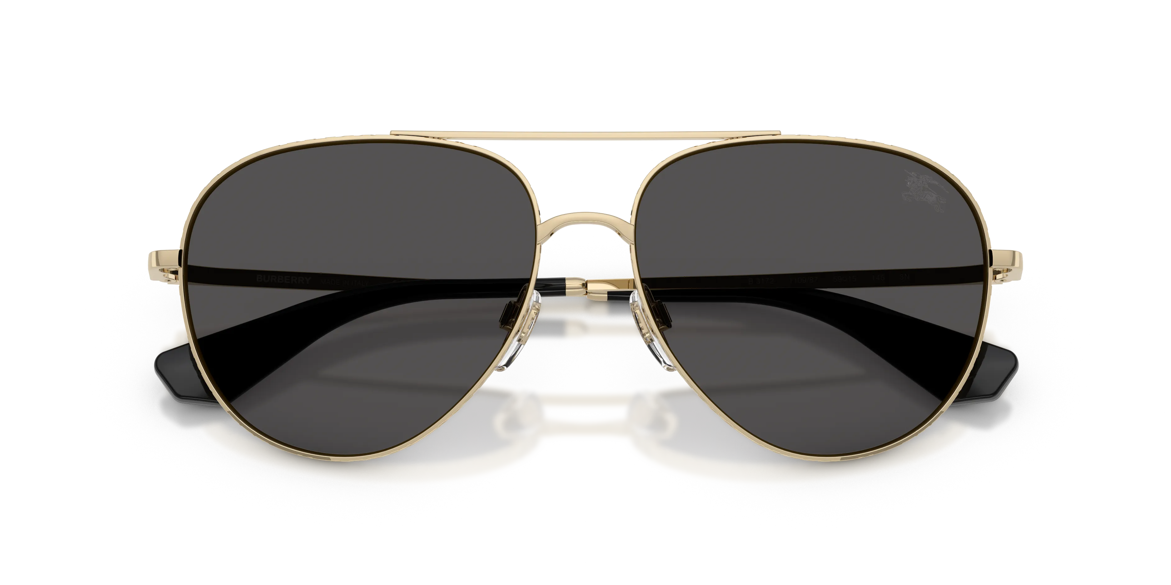 Burberry BE3172 110987 Occhiali da sole Metallo Oro Grigio Pilot Normale - immagine 2