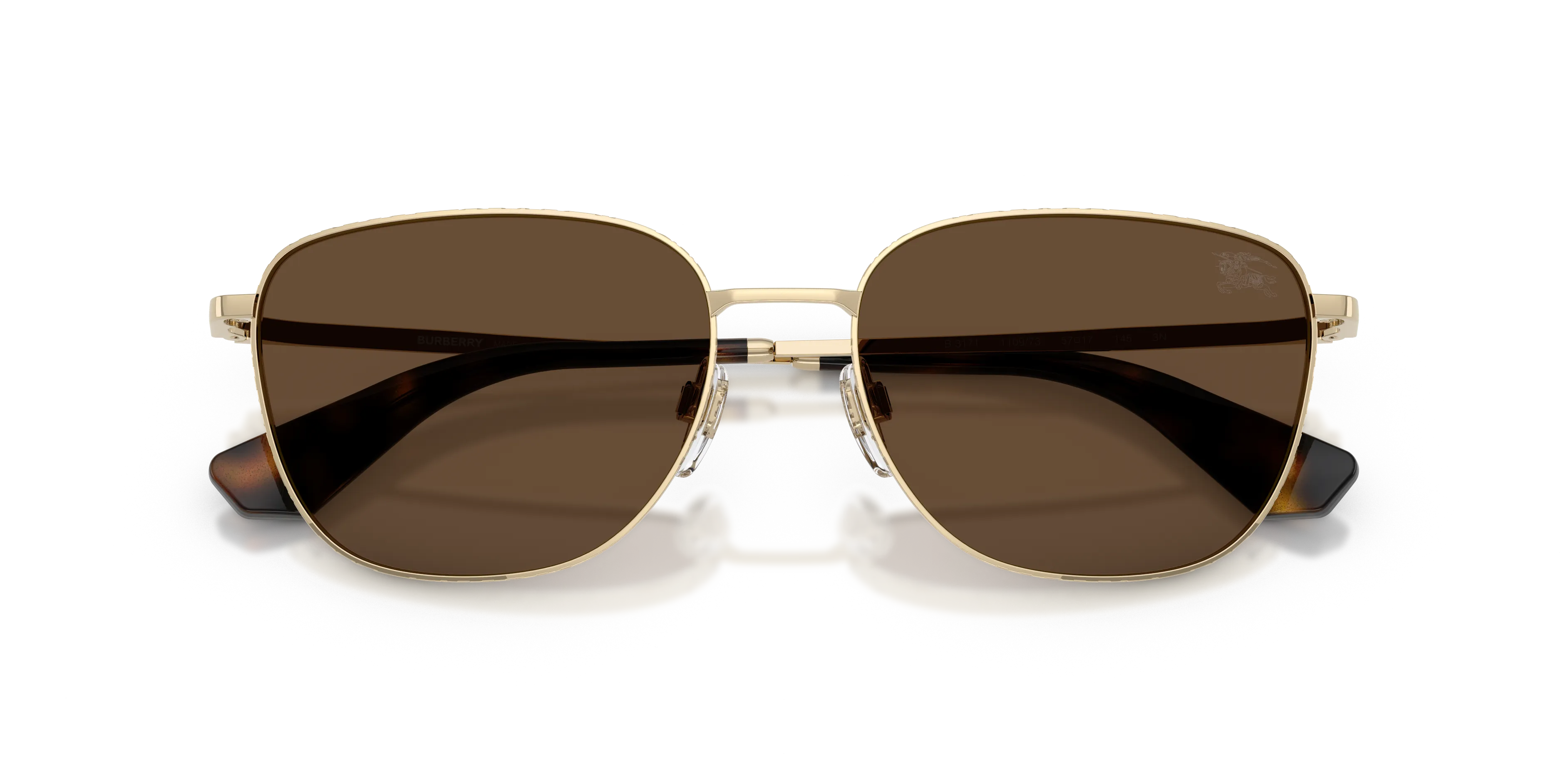 Burberry BE3171 110973 Occhiali da sole Metallo Oro Marrone Squadrata Normale - immagine 2