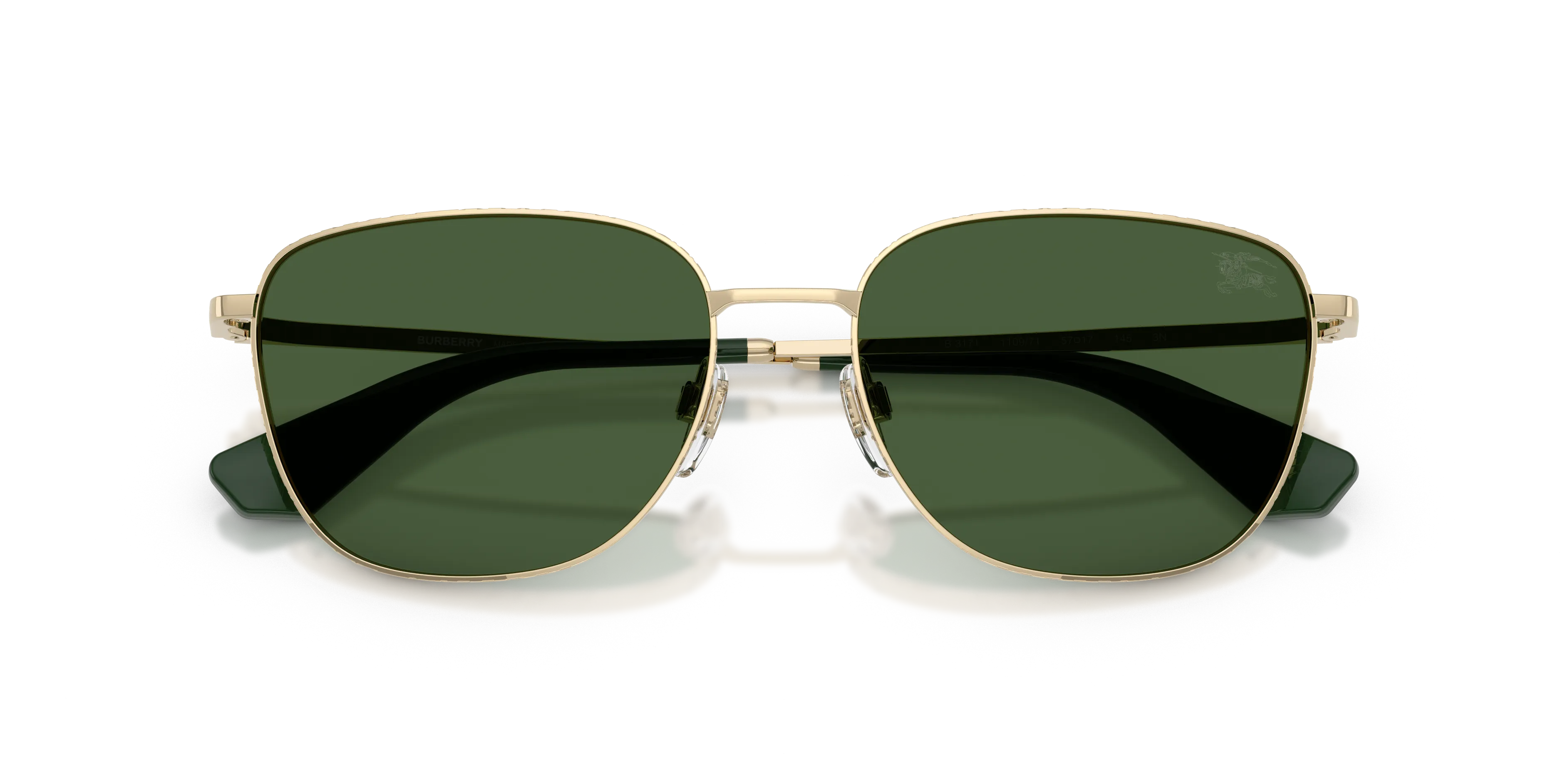 Burberry BE3171 110971 Occhiali da sole Metallo Oro Verde Squadrata Normale - immagine 2