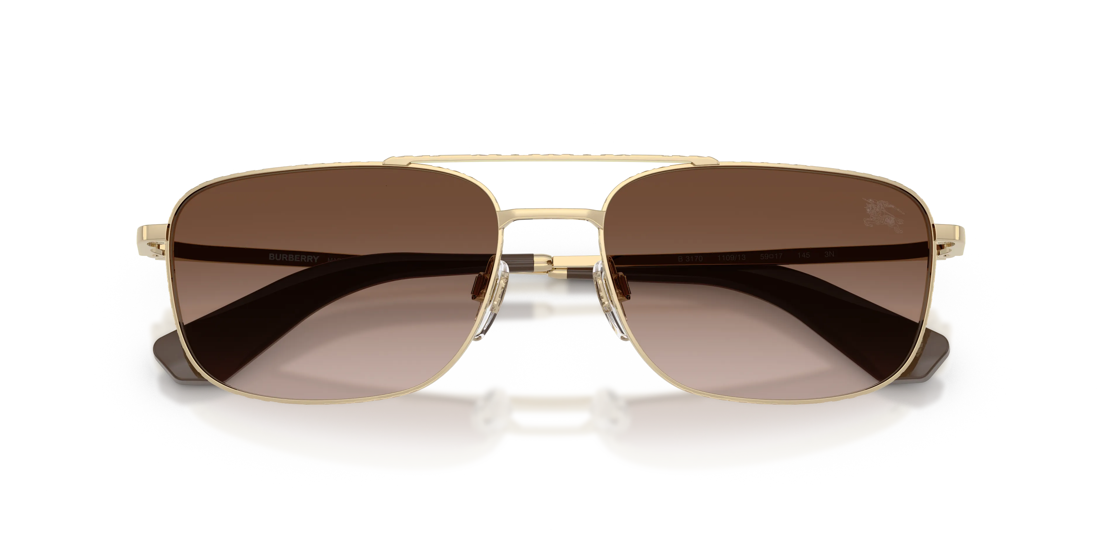 Burberry BE3170 110913 Occhiali da sole Metallo Oro Marrone Pilot Normale Sfumato - immagine 2