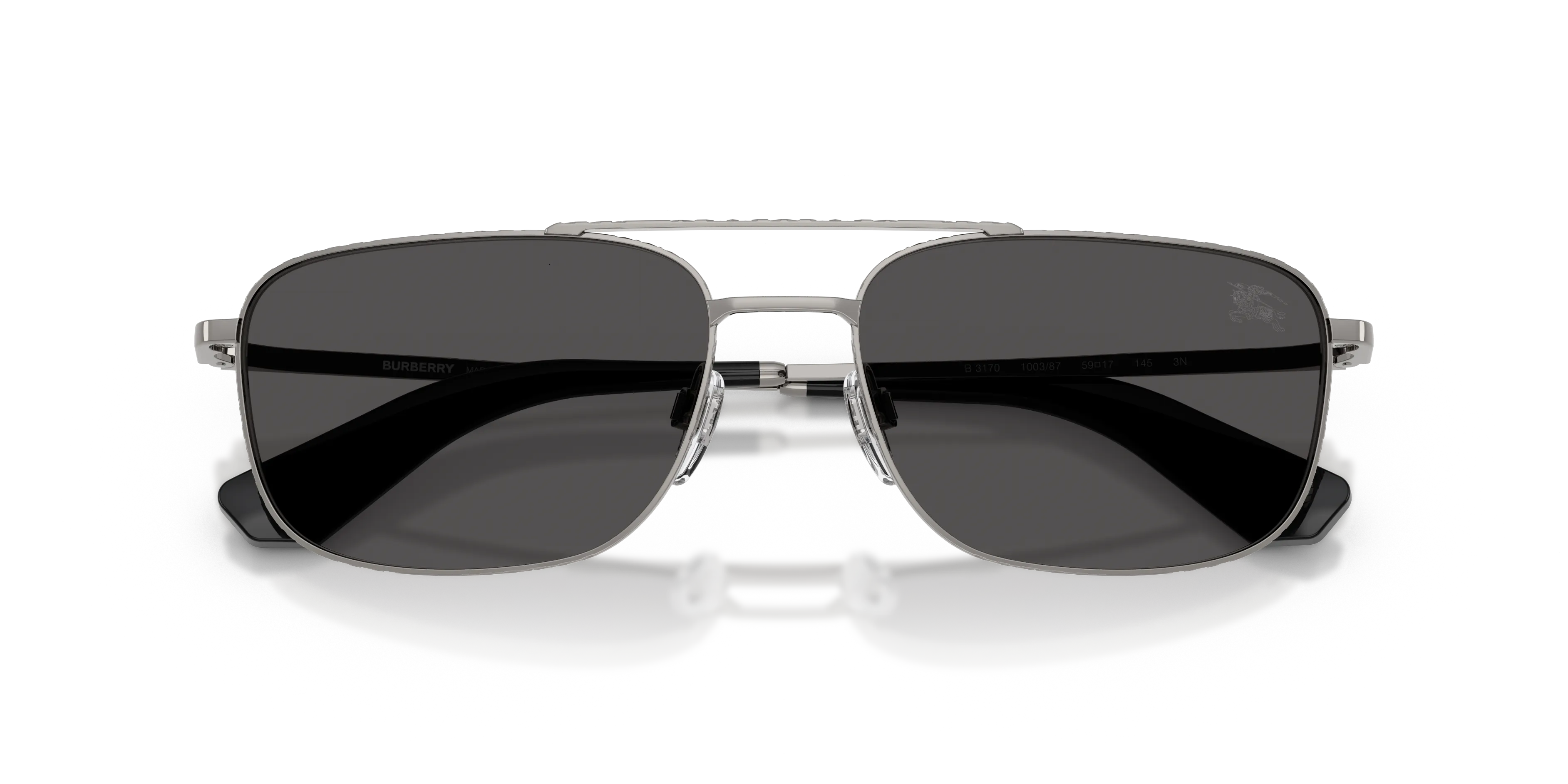 Burberry BE3170 100387 Occhiali da sole Metallo Grigio Grigio Pilot Normale - immagine 2