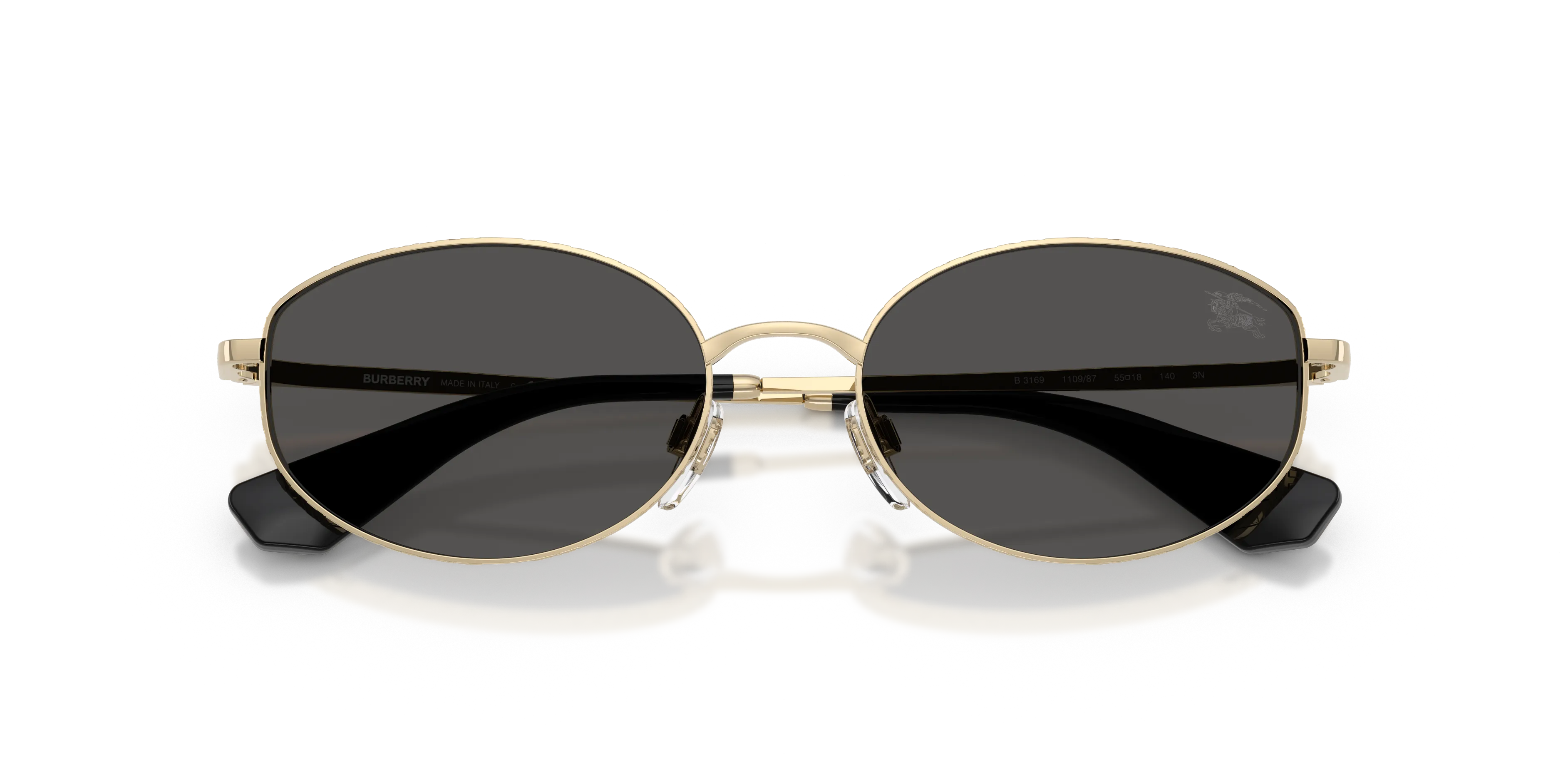 Burberry BE3169 110987 Occhiali da sole Metallo Oro Grigio Rotonda Normale - immagine 2