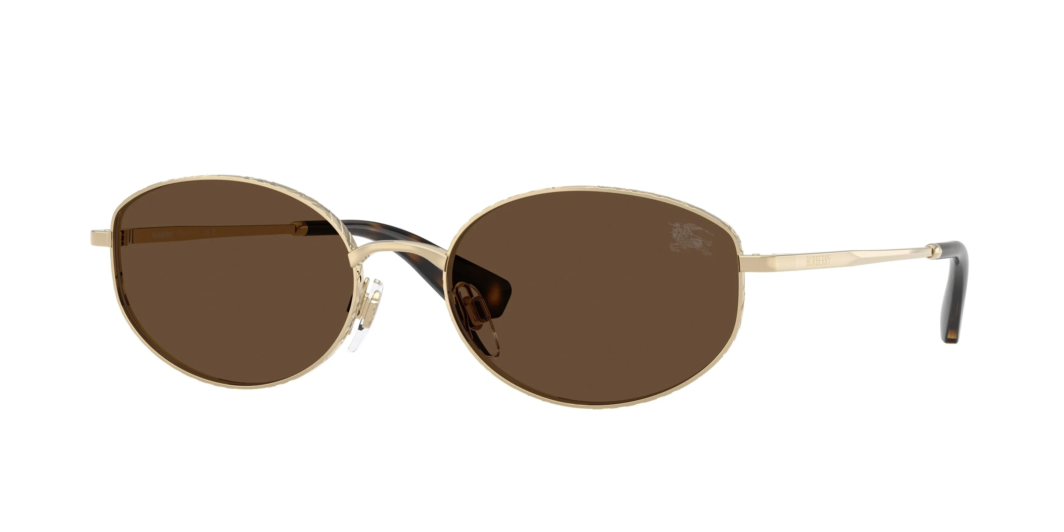 Burberry BE3169 110973 Occhiali da sole Metallo Oro Marrone Rotonda Normale - immagine 1