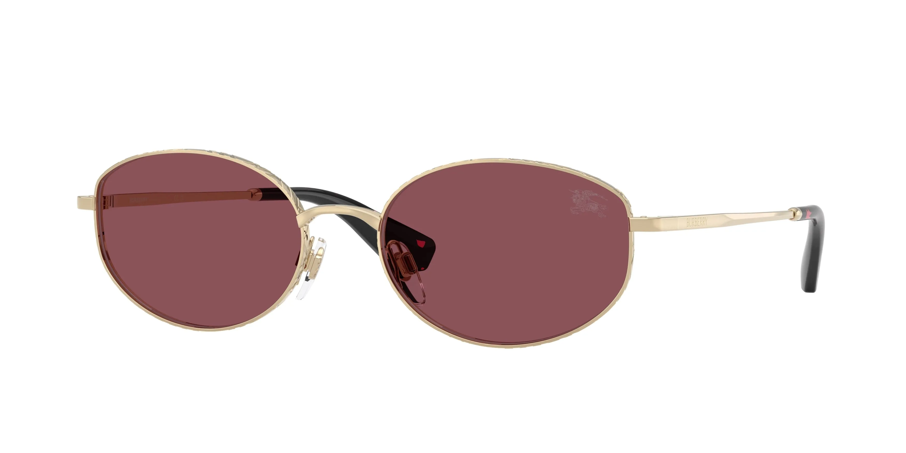 Burberry BE3169 11095Q Occhiali da sole Metallo Oro Viola Rotonda Polarizzata - immagine 1