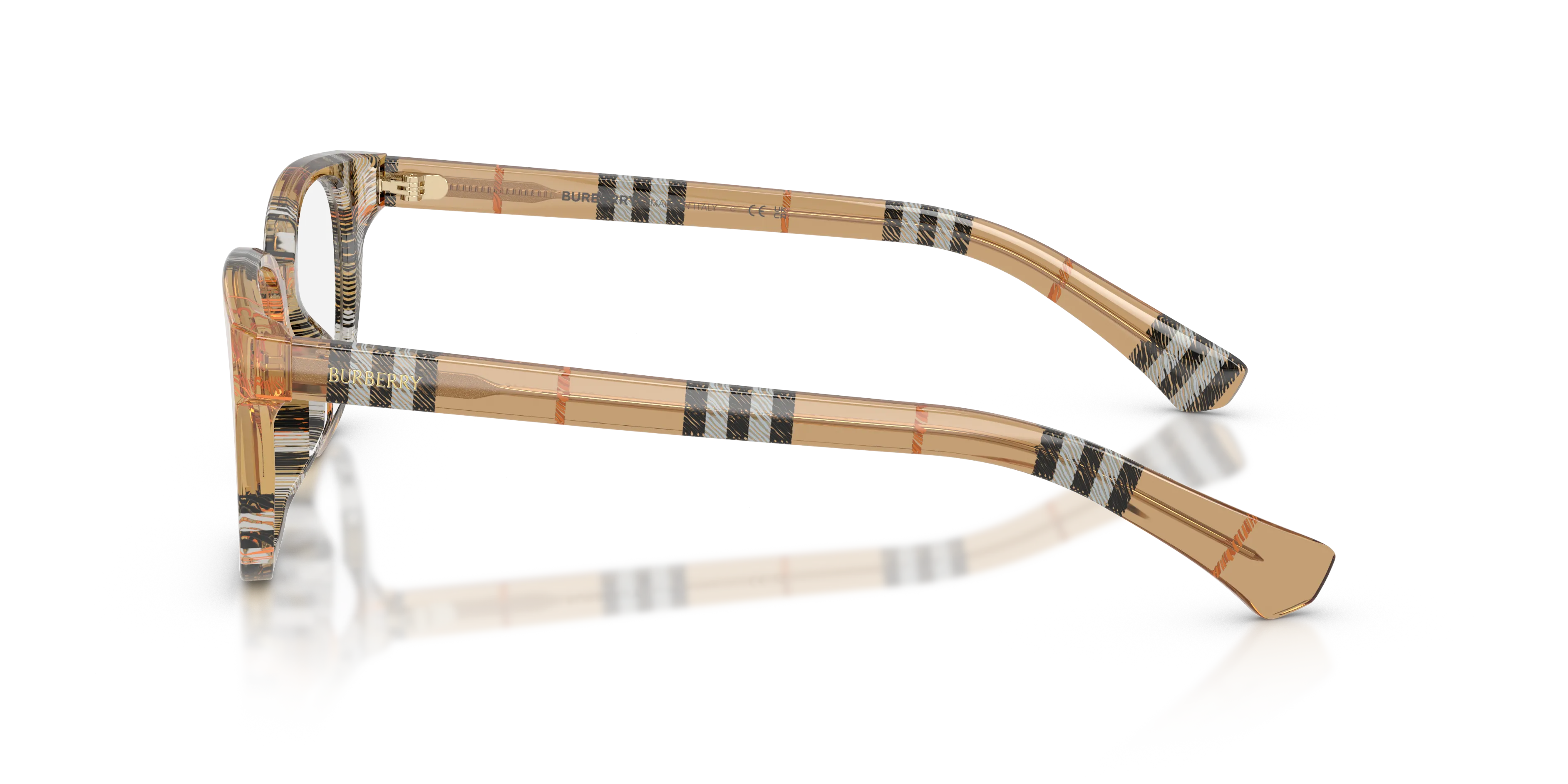 Burberry BE2462D 4163 Montature da vista Acetato Marrone Trasparente Squadrata Normale - immagine 4