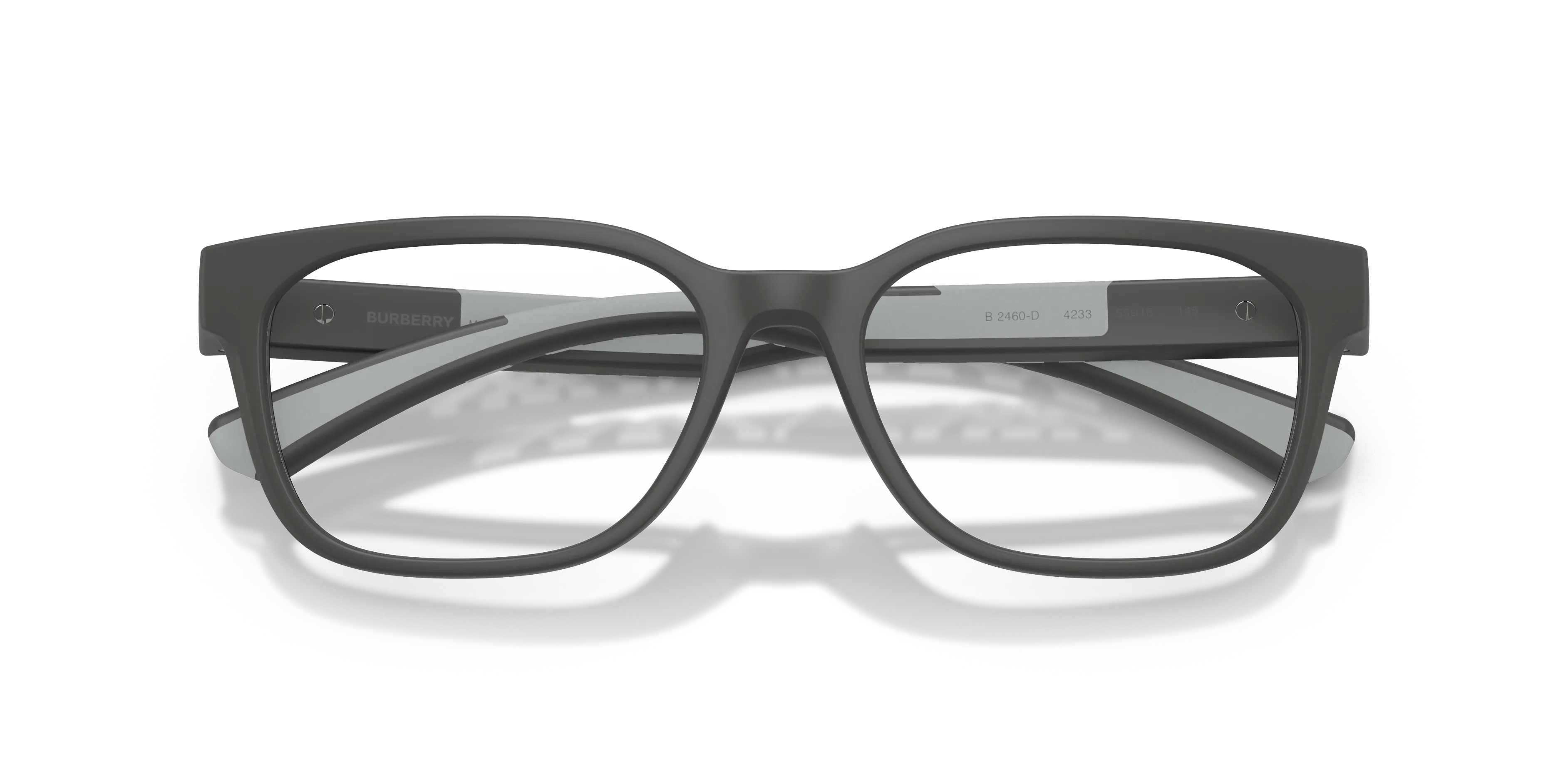 Burberry BE2460D 4233 Montature da vista Iniettato Grigio Trasparente Squadrata Normale - immagine 2