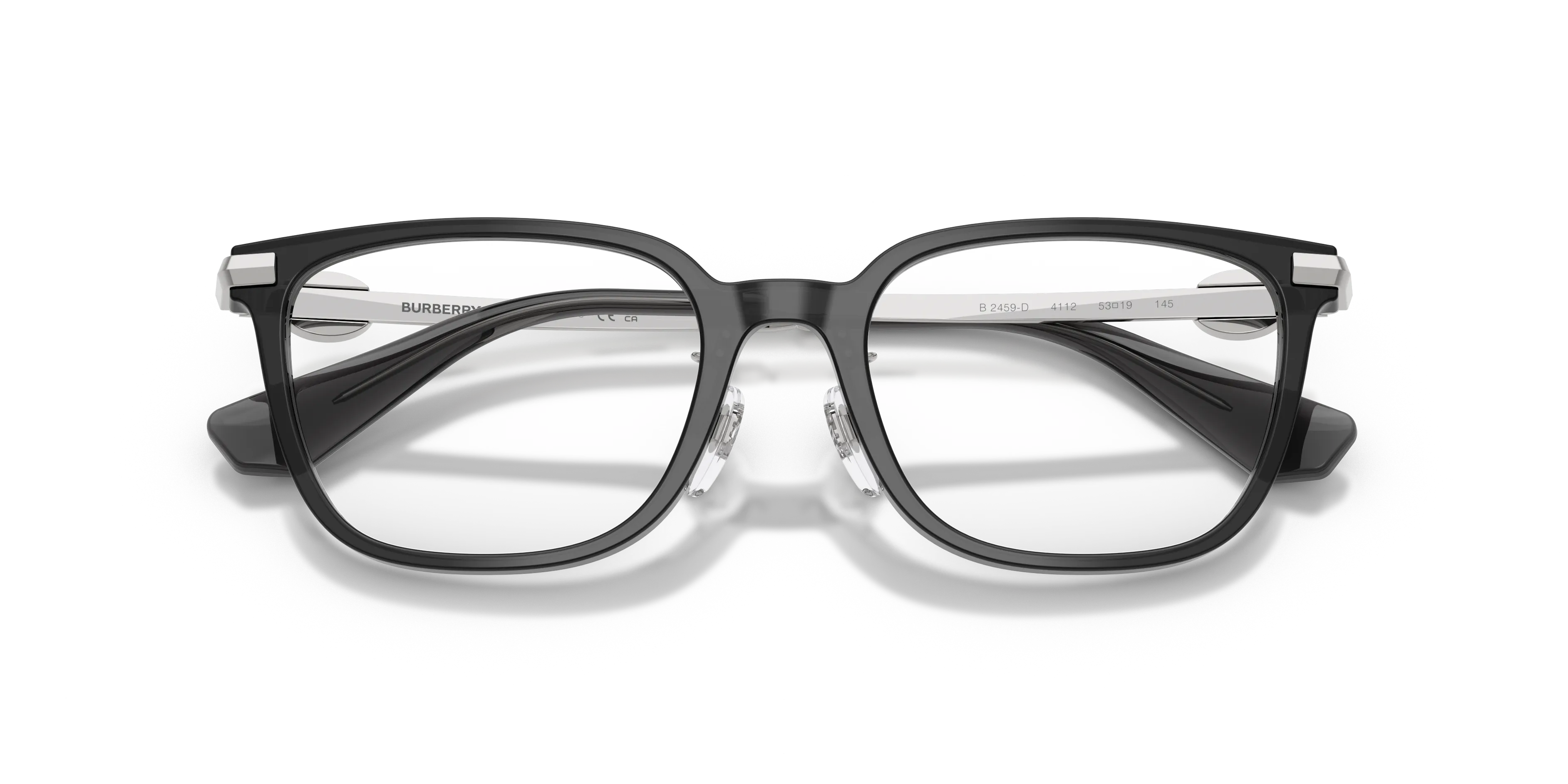 Burberry BE2459D 4112 Montature da vista Acetato Grigio Trasparente Squadrata Normale - immagine 2