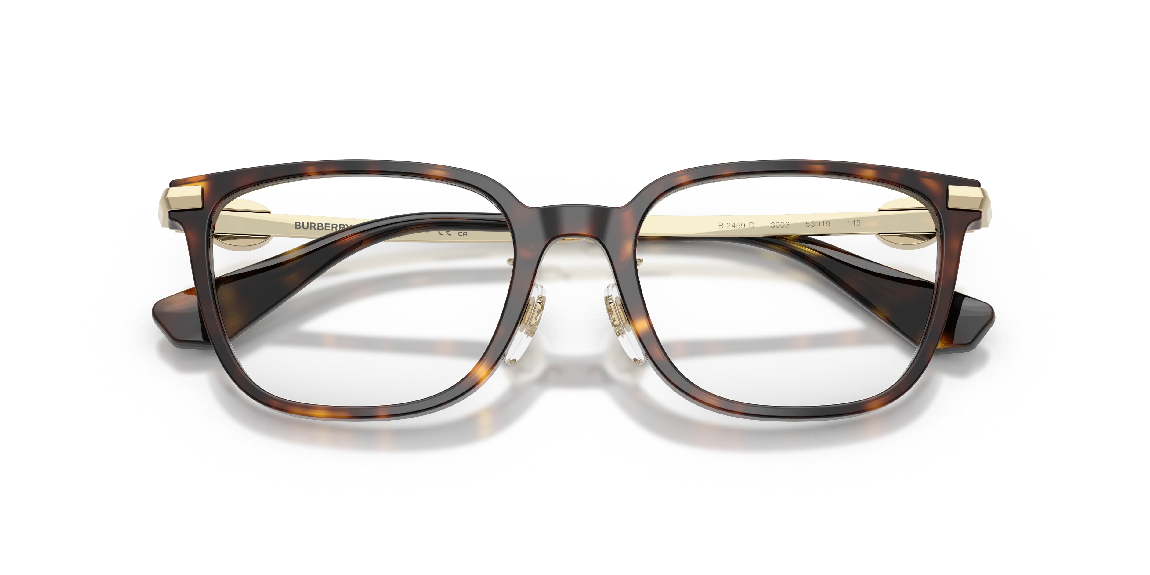 Burberry BE2459D 3002 Montature da vista Acetato Marrone Trasparente Squadrata Normale - immagine 2
