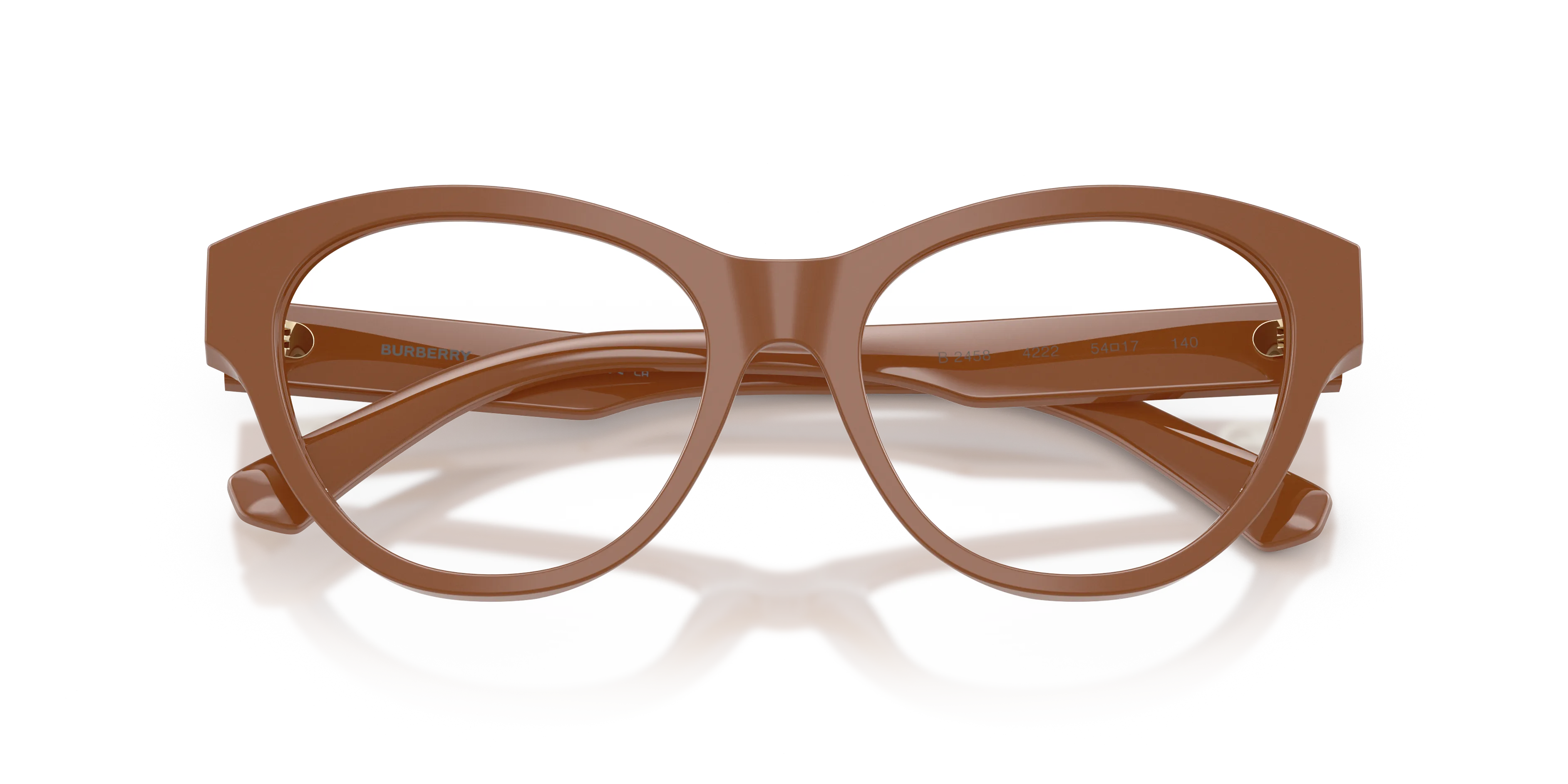 Burberry BE2458 4222 Montature da vista Acetato Marrone Trasparente Cat Eye Normale - immagine 2