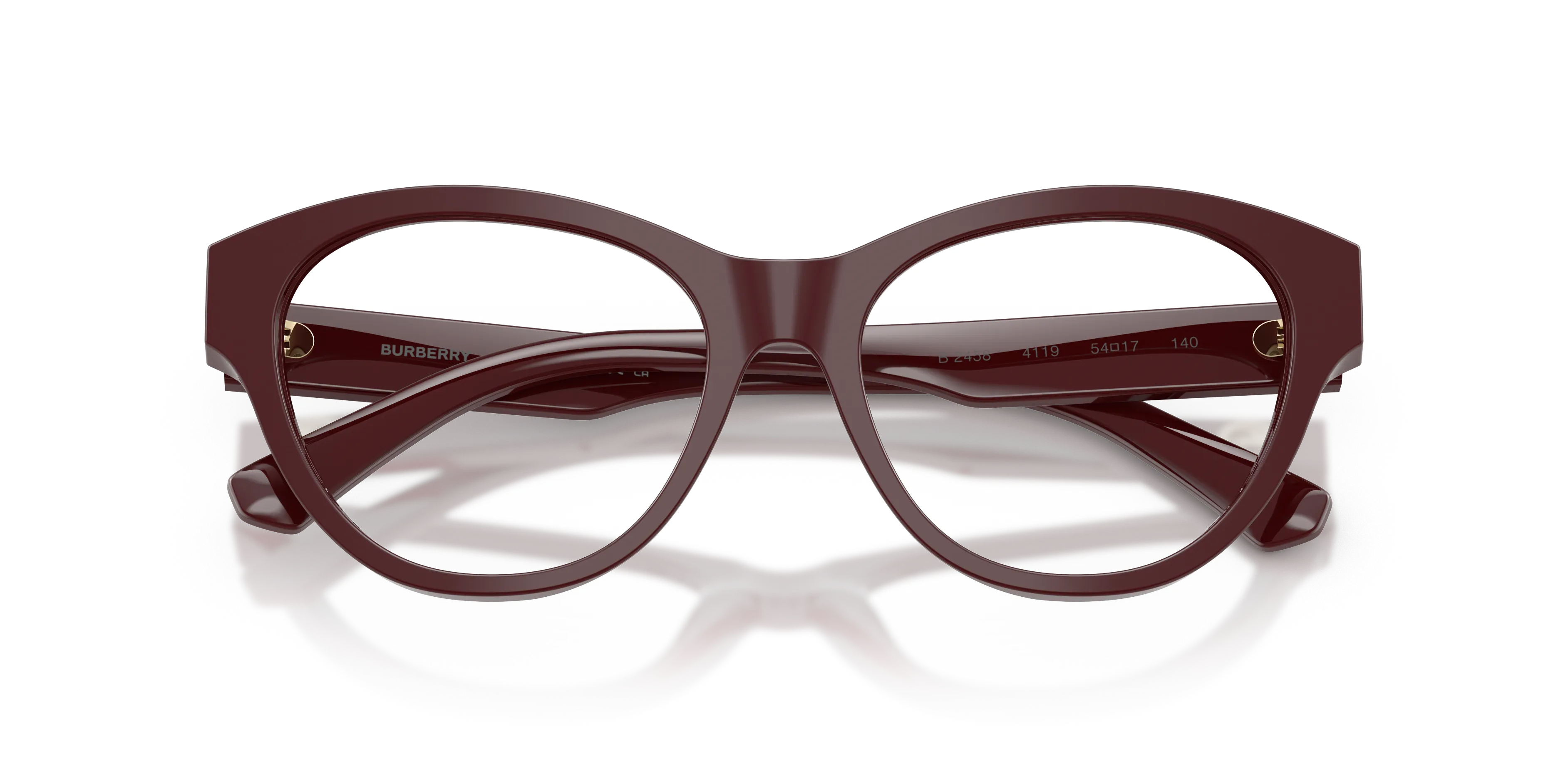 Burberry BE2458 4119 Montature da vista Acetato Rosso Trasparente Cat Eye Normale - immagine 2