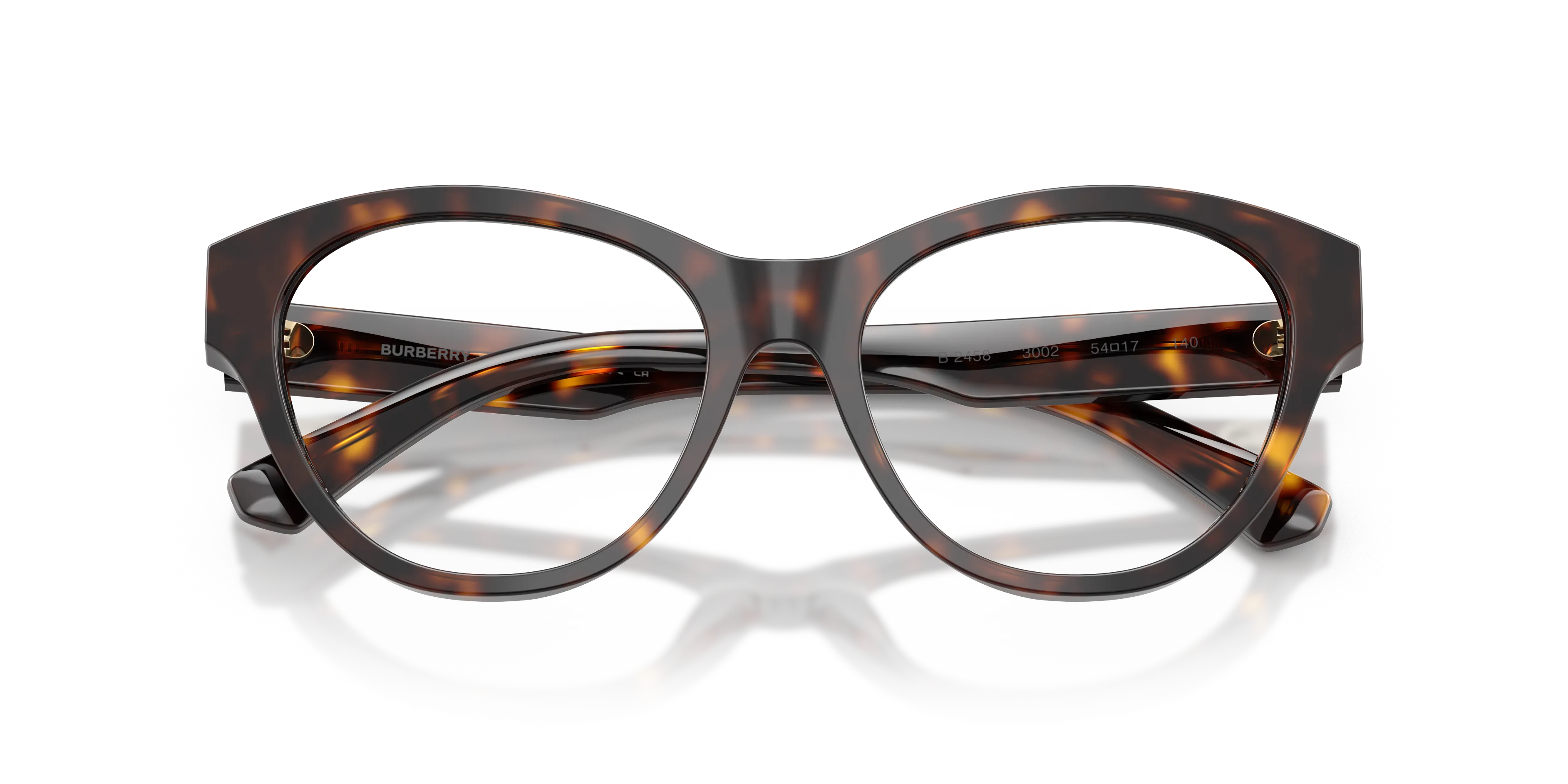 Burberry BE2458 3002 Montature da vista Acetato Marrone Trasparente Cat Eye Normale - immagine 2
