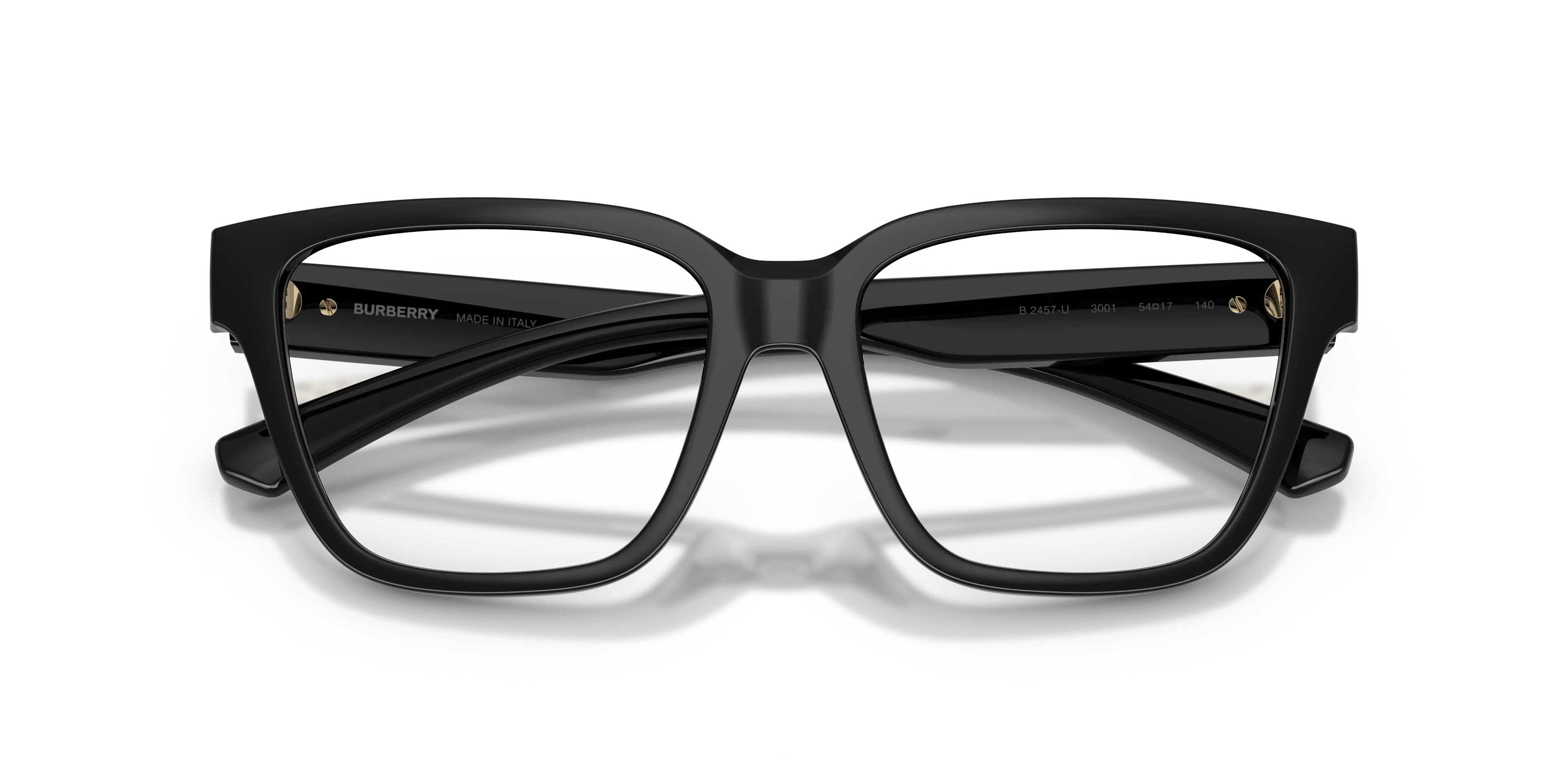 Burberry BE2457U 3001 Montature da vista Iniettato Nero Trasparente Squadrata Normale - immagine 2