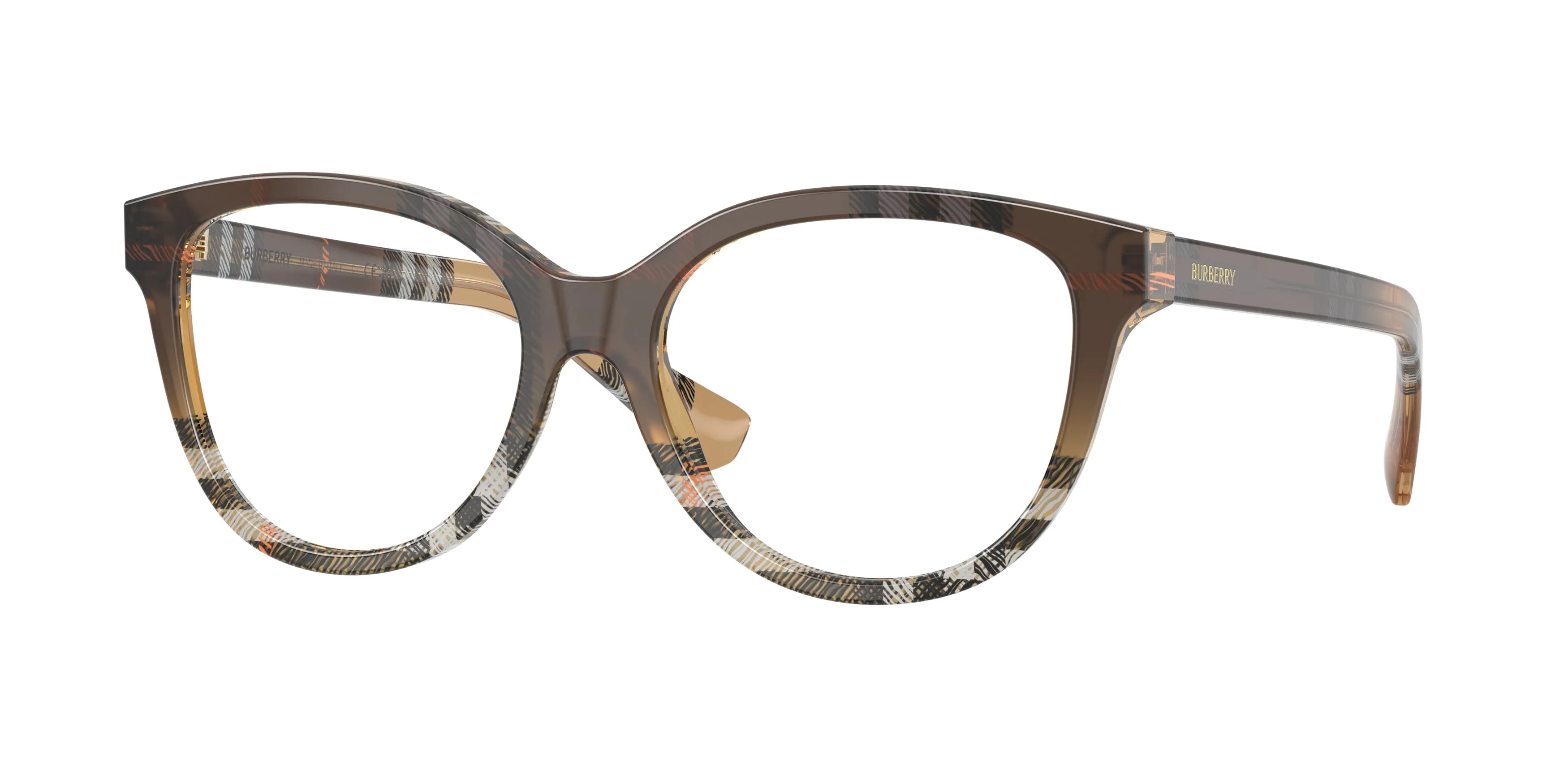 Burberry BE2456 4202 Montature da vista Acetato Marrone Trasparente Cat Eye Normale - immagine 1