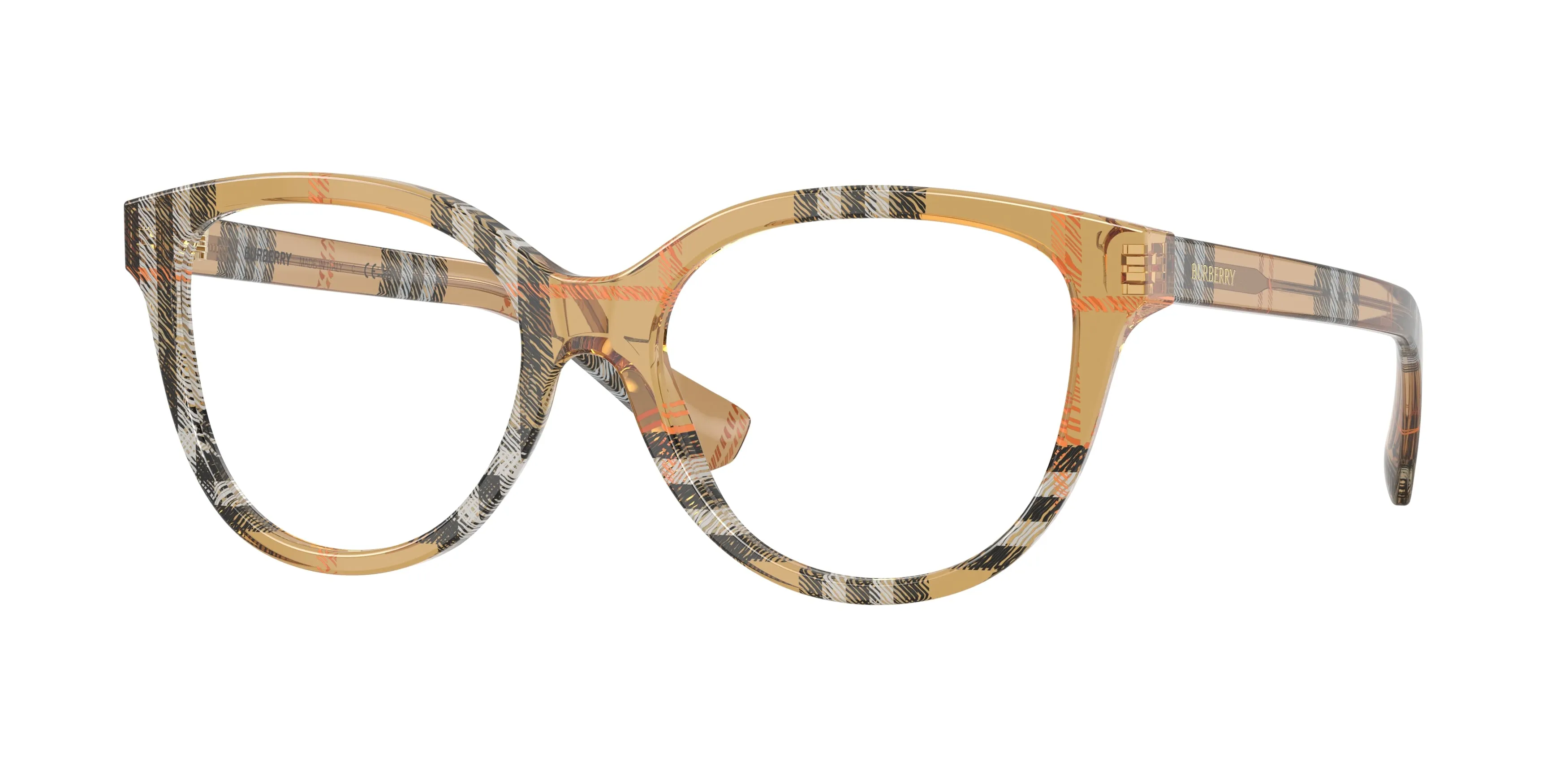 Burberry BE2456 4163 Montature da vista Acetato Marrone Trasparente Cat Eye Normale - immagine 1