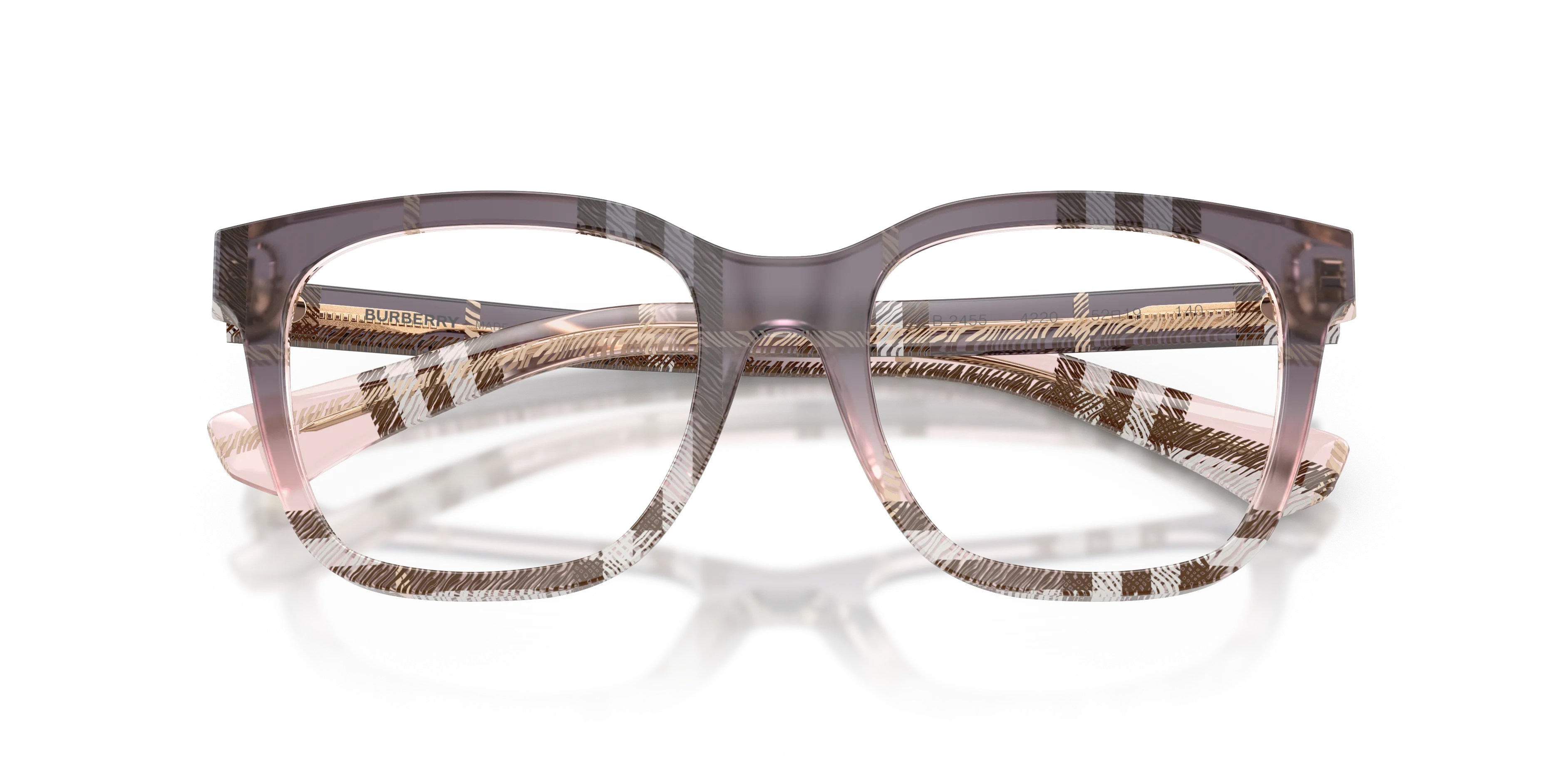 Burberry BE2455 4220 Montature da vista Acetato Rosa Trasparente Squadrata Normale - immagine 2