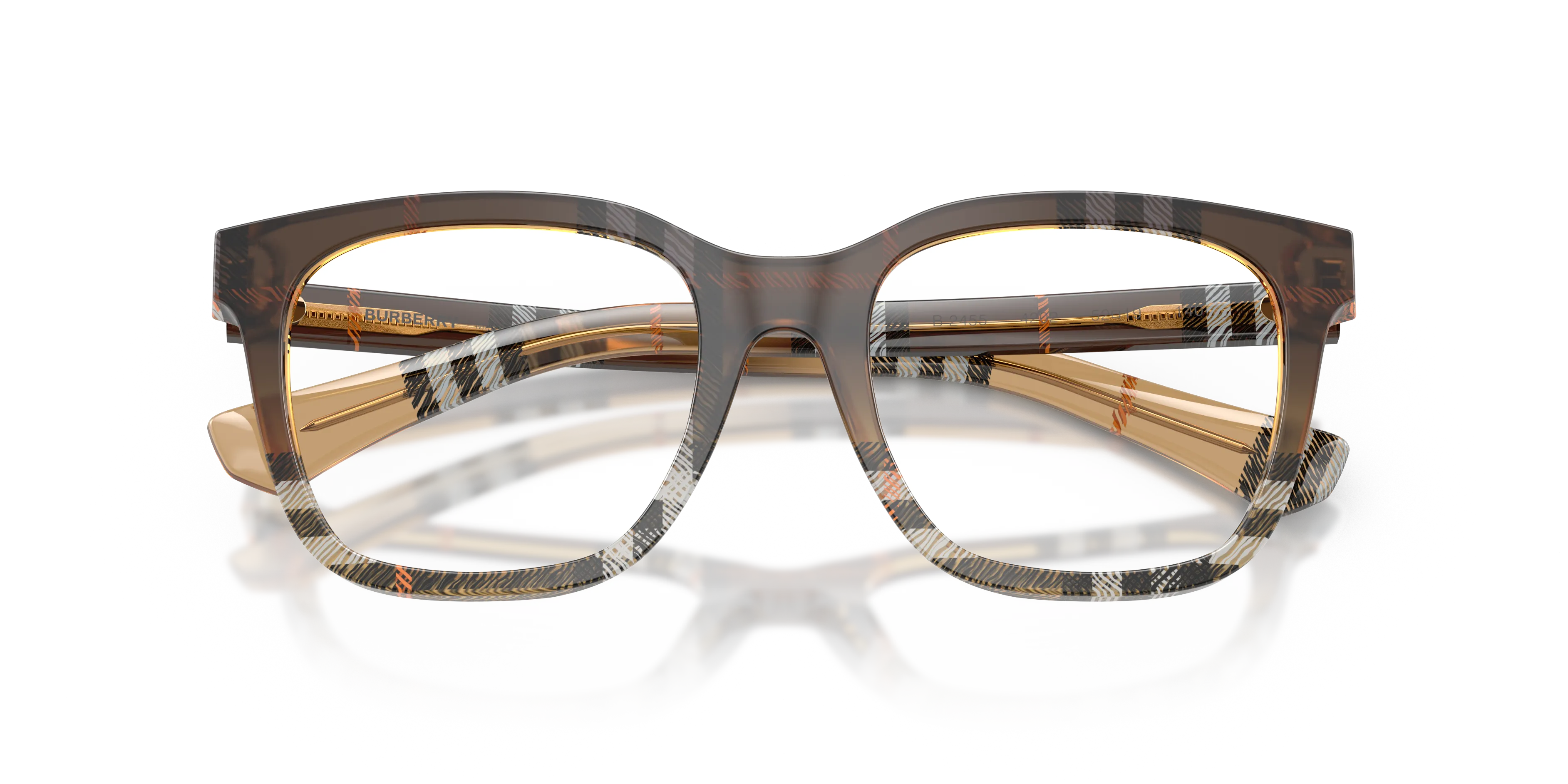 Burberry BE2455 4202 Montature da vista Acetato Marrone Trasparente Squadrata Normale - immagine 2