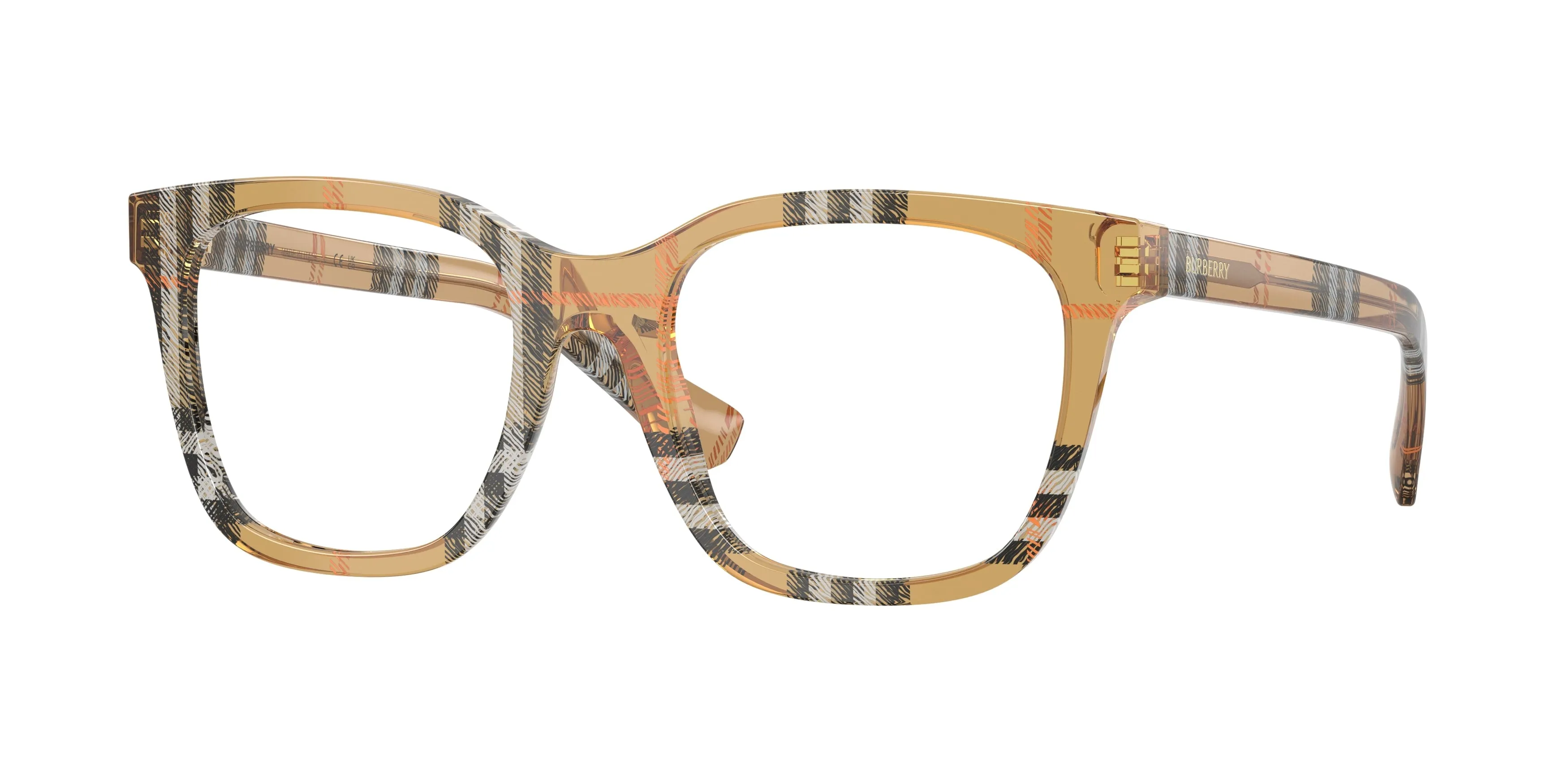 Burberry BE2455 4163 Montature da vista Acetato Marrone Trasparente Squadrata Normale - immagine 1