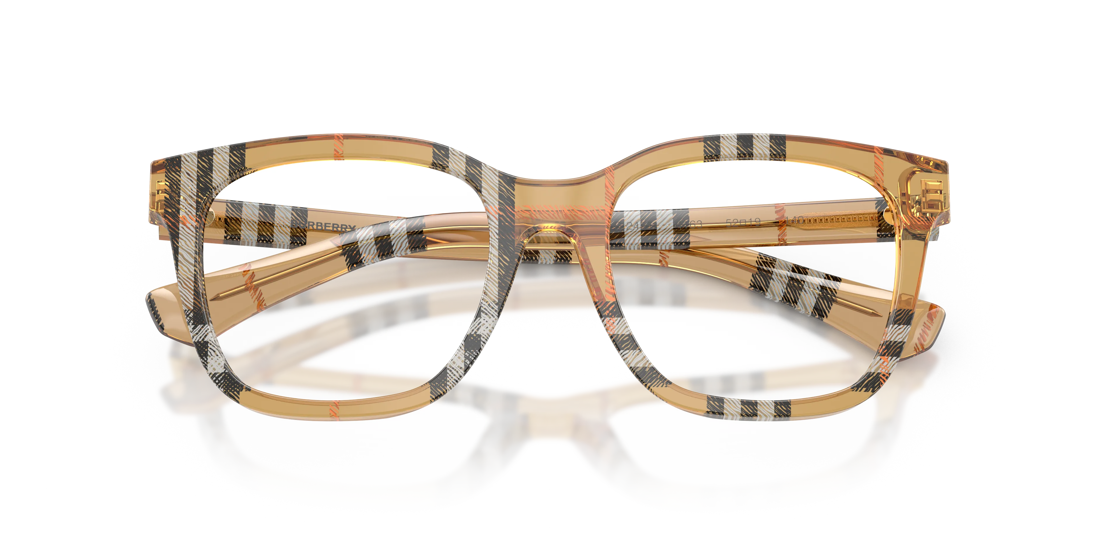 Burberry BE2455 4163 Montature da vista Acetato Marrone Trasparente Squadrata Normale - immagine 2