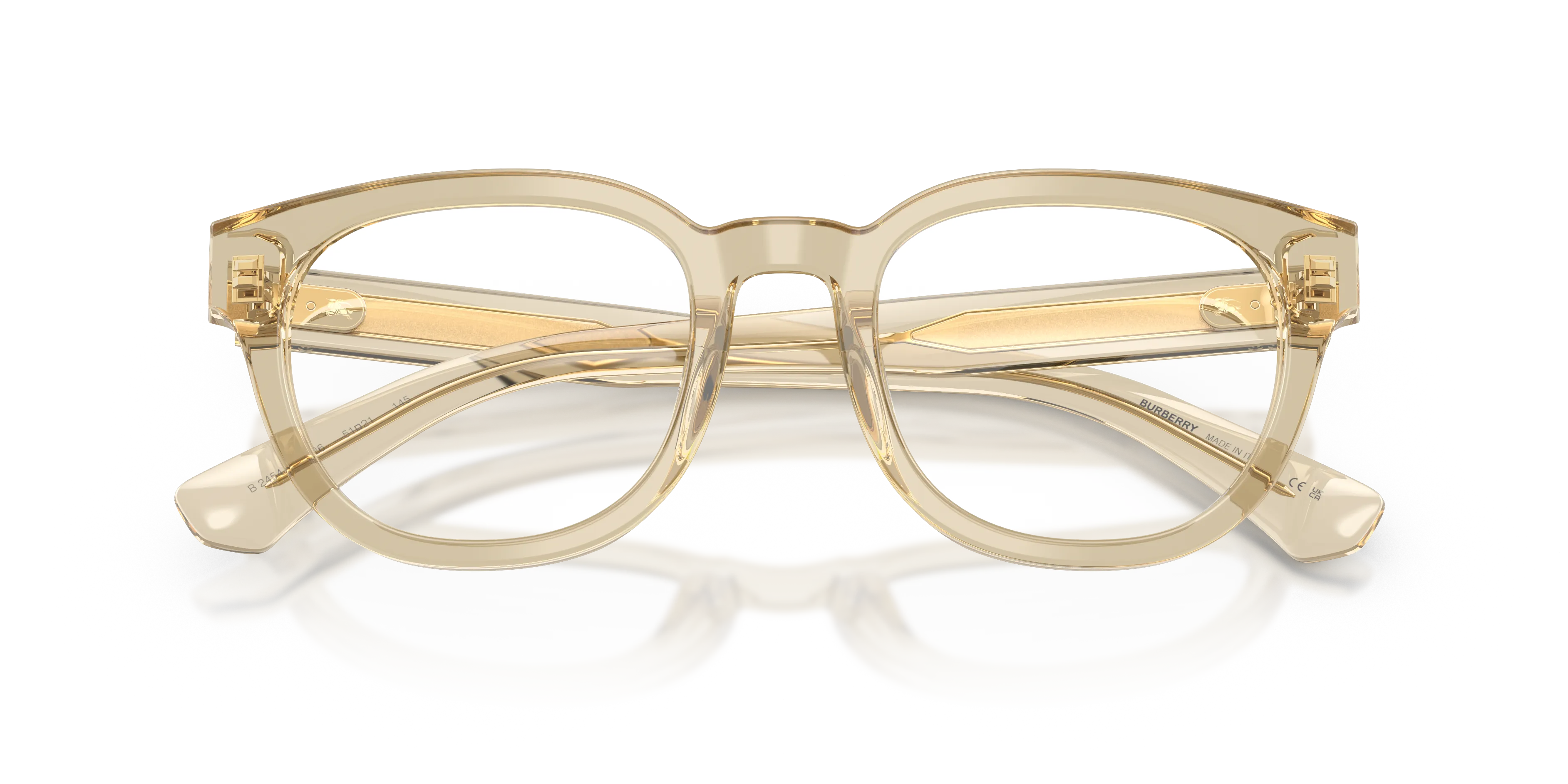 Burberry BE2454 4226 Montature da vista Acetato Beige Trasparente Rotonda Normale - immagine 2