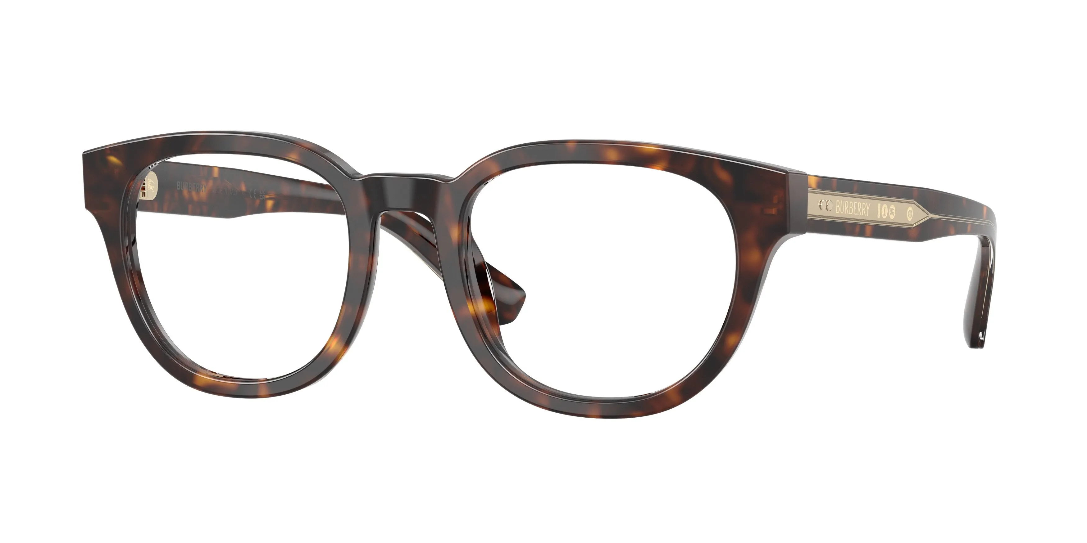 Burberry BE2454 4205 Montature da vista Acetato Marrone Trasparente Rotonda Normale - immagine 1